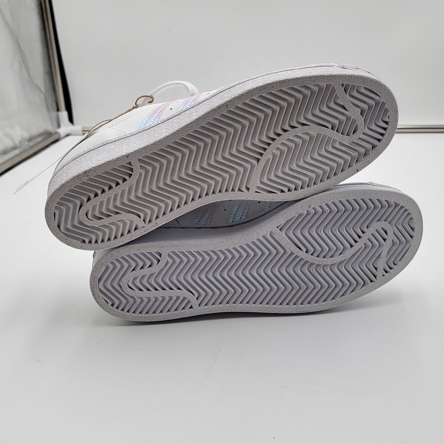 Adidas Originals Superstar J 'White Iridescent' Sz 4.5 FV31394