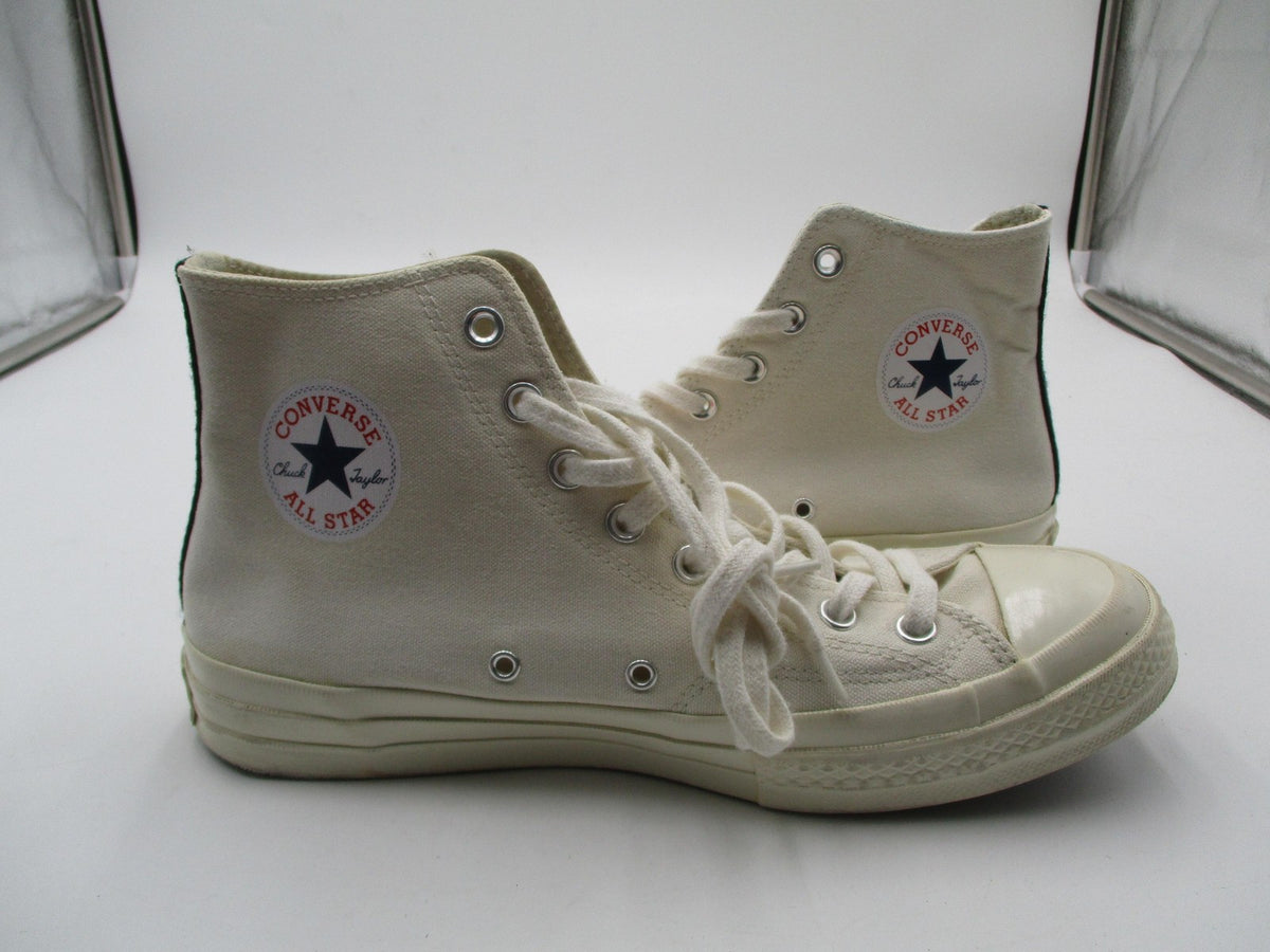 Converse Chuck Taylor Play CDG Shoes Mens Size 10 White High Top Heart 150205C4