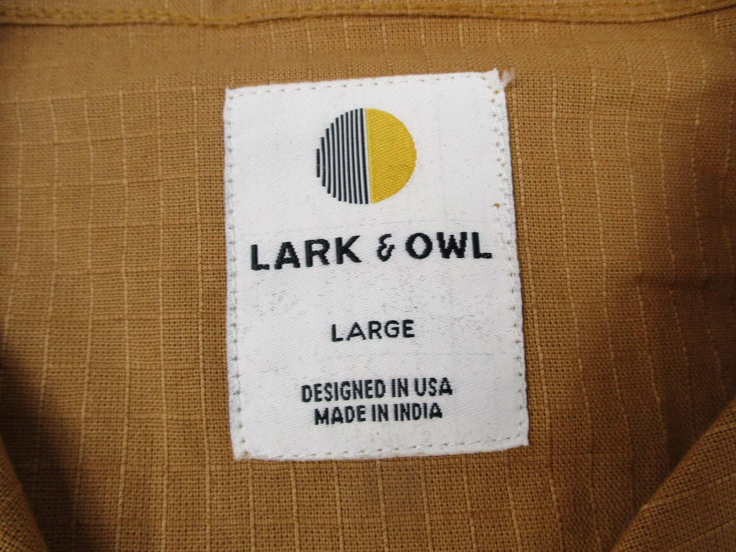 Lark & Owl Shirt Mens Large Orange Full Service Speed Shop AVIRGILE3YM