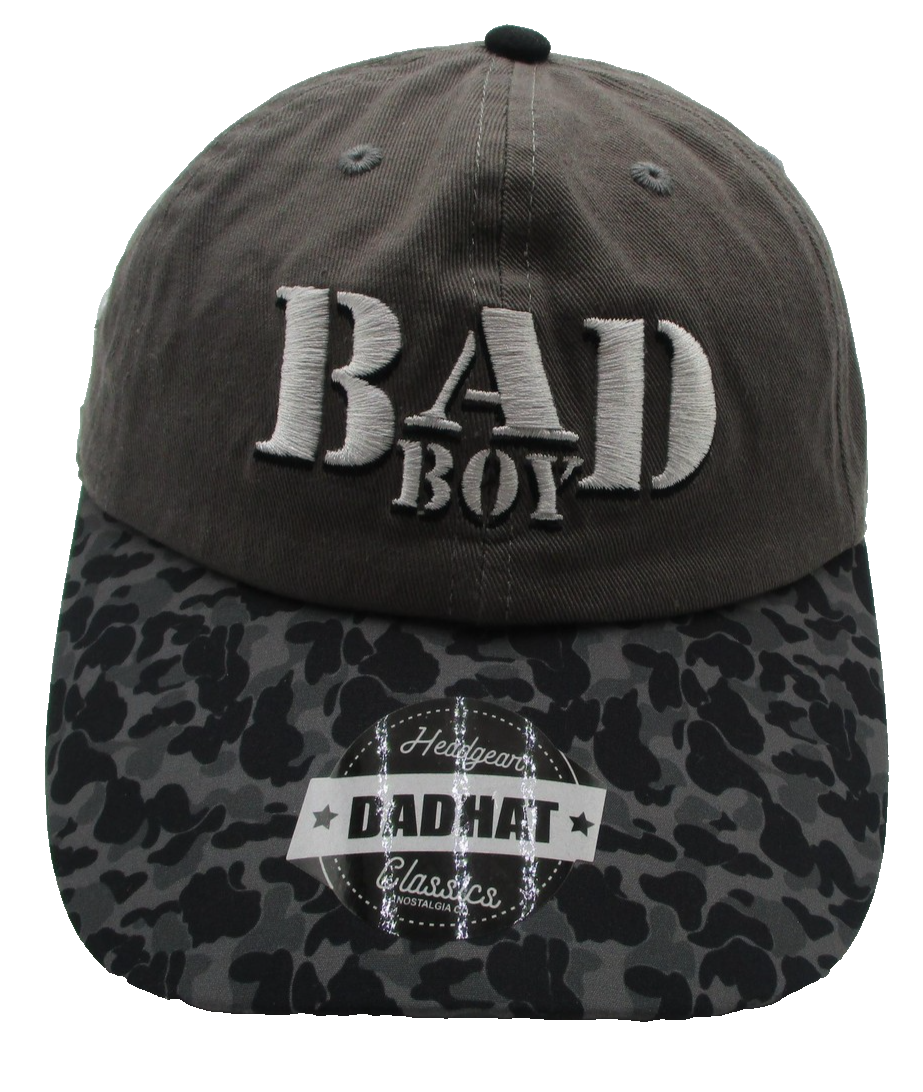 Bad Boy Hat Cap Strap Back Mens One Size Gray Camo Dad Headgear Classics0