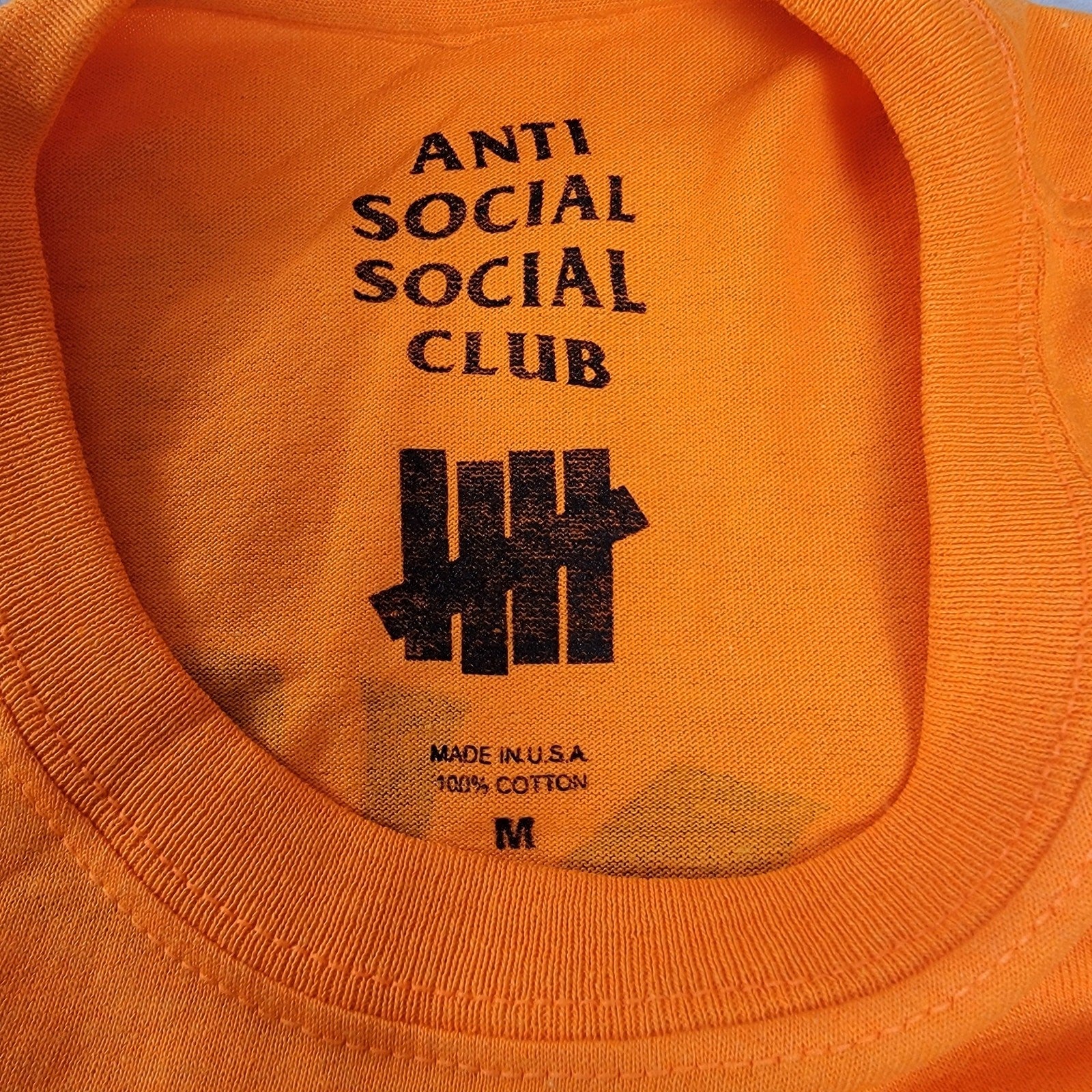 Anti Social Social Club ASSC 'Paranoid' Orange Tee  Size M