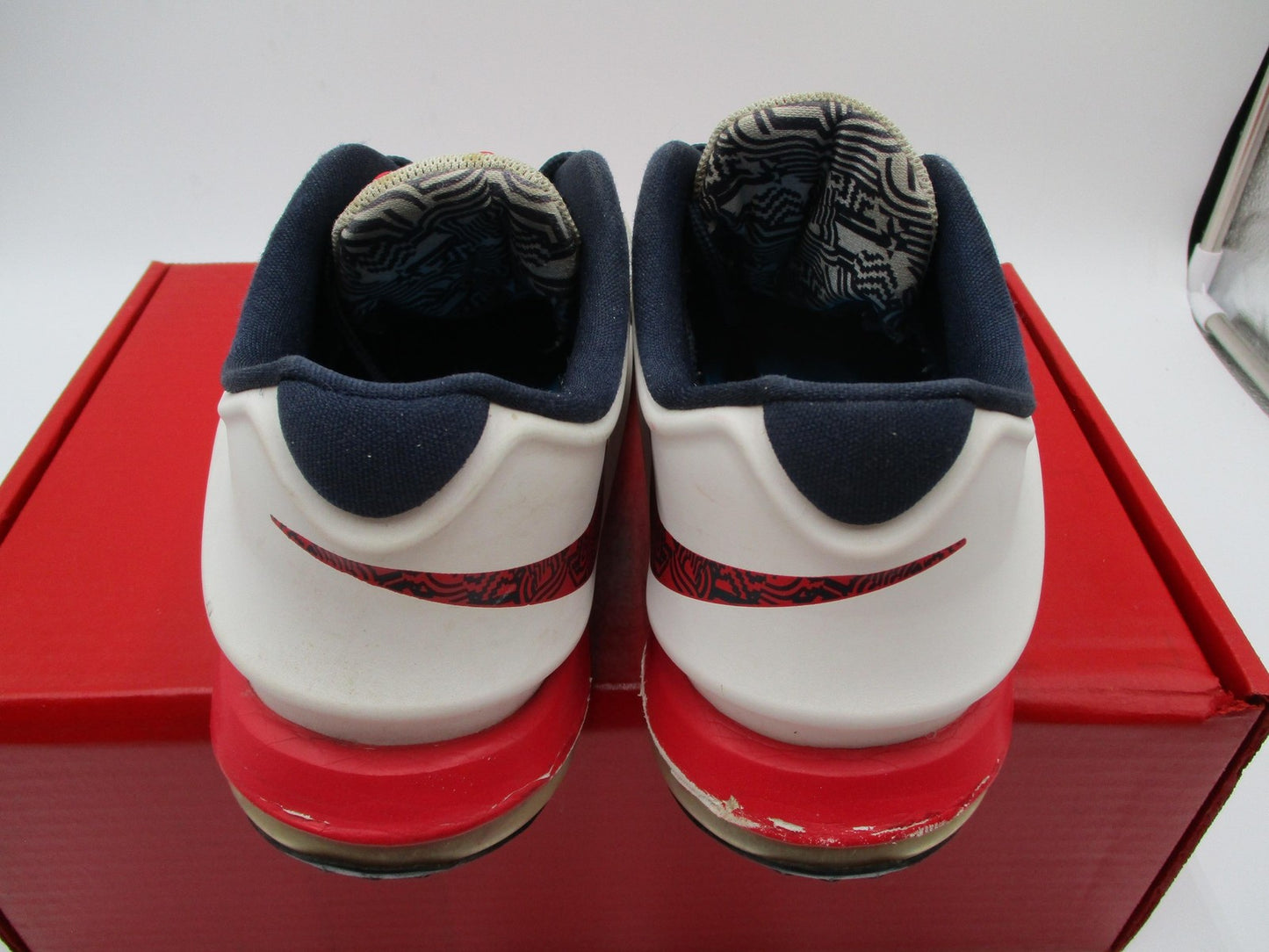Nike KD7 Youth Size 6Y White Red Navy USA Basketball Sneakers 669942100 (1D8)7