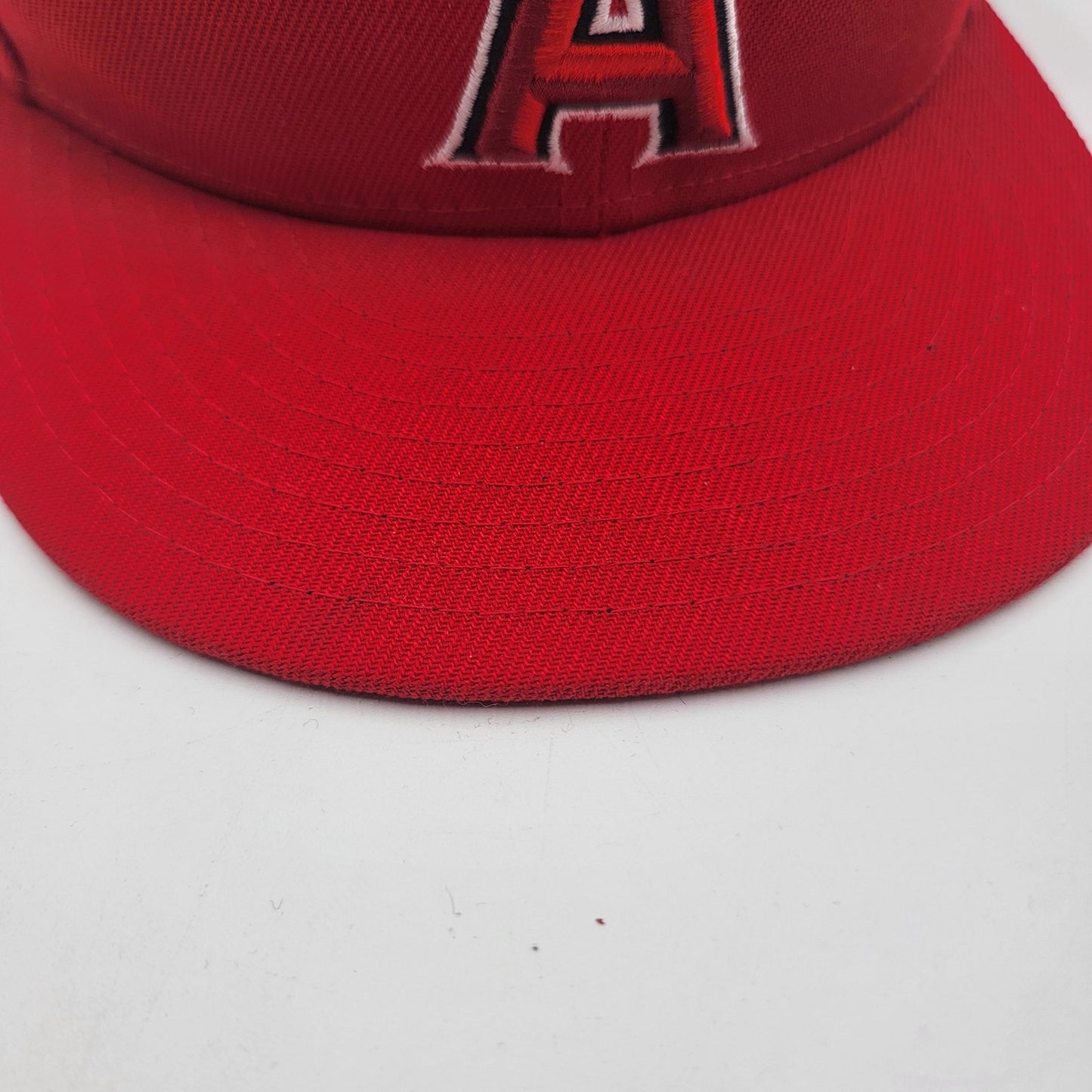 Los Angeles Angels Hat Cap Fitted Mens 7 3/4 Red MLB Baseball New Era5