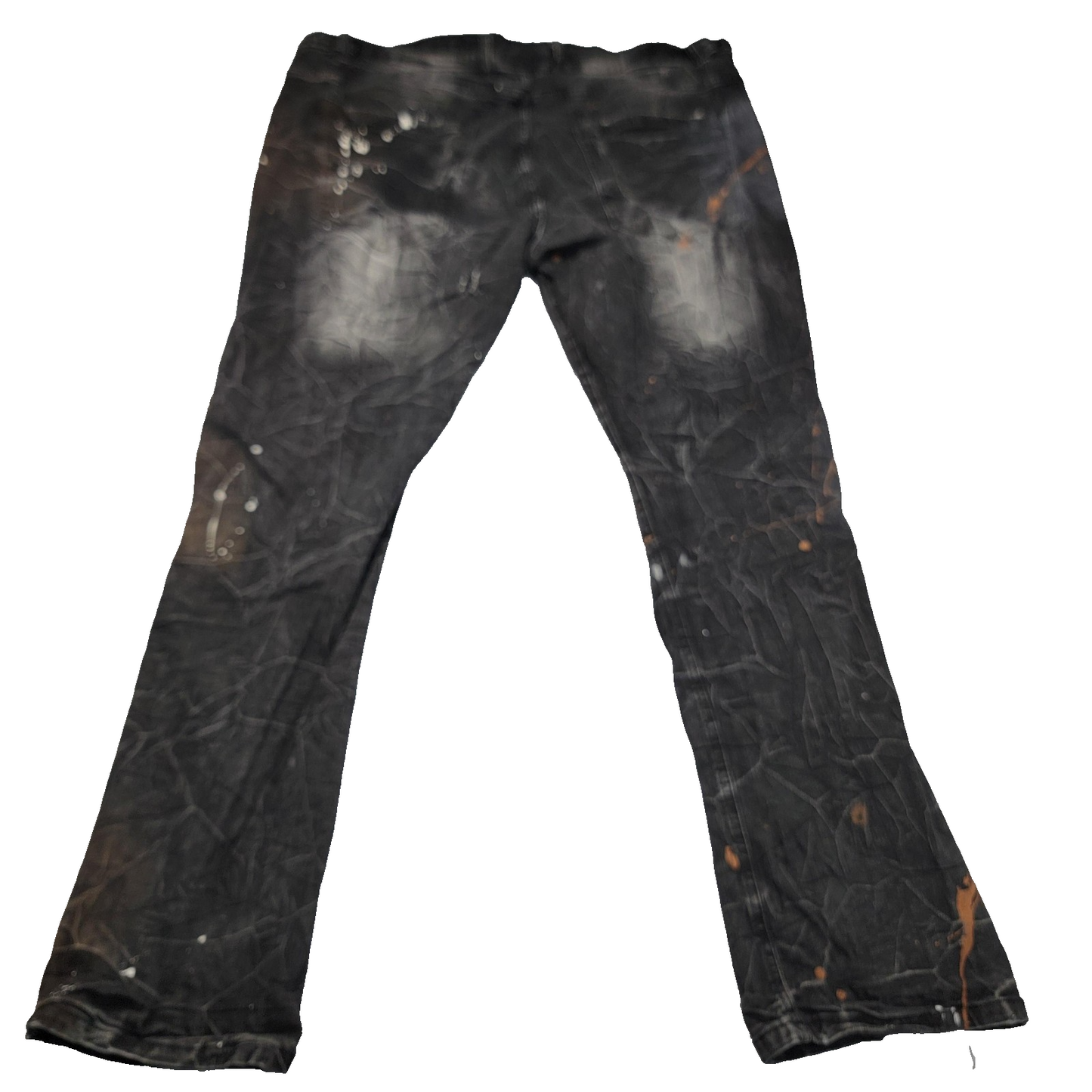 Another Hype Piece Jeans Mens 44x33 Black Paint Splatter Distressed Stretch 12031