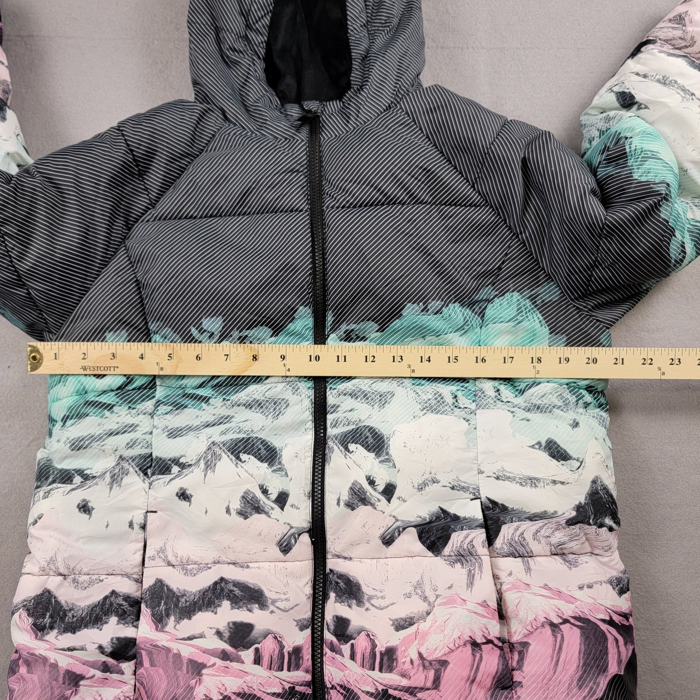 SwissTech Women’s Plus Size Puffer Jacket – XL (1416) Black/Teal/Cream/Pink6