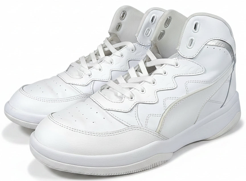 Puma Mens Sz 10.5 Rb Playoff Lace Up Mens Sneakers Shoes Casual White