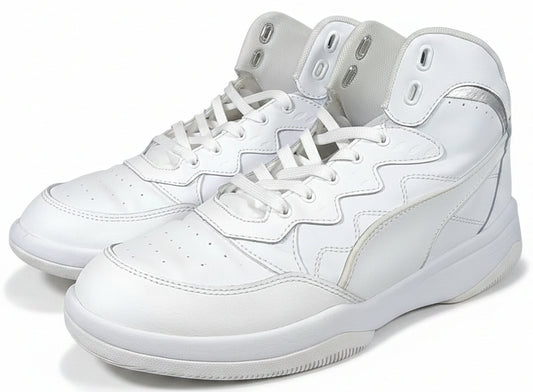 Puma Mens Sz 10.5 Rb Playoff Lace Up Mens Sneakers Shoes Casual White