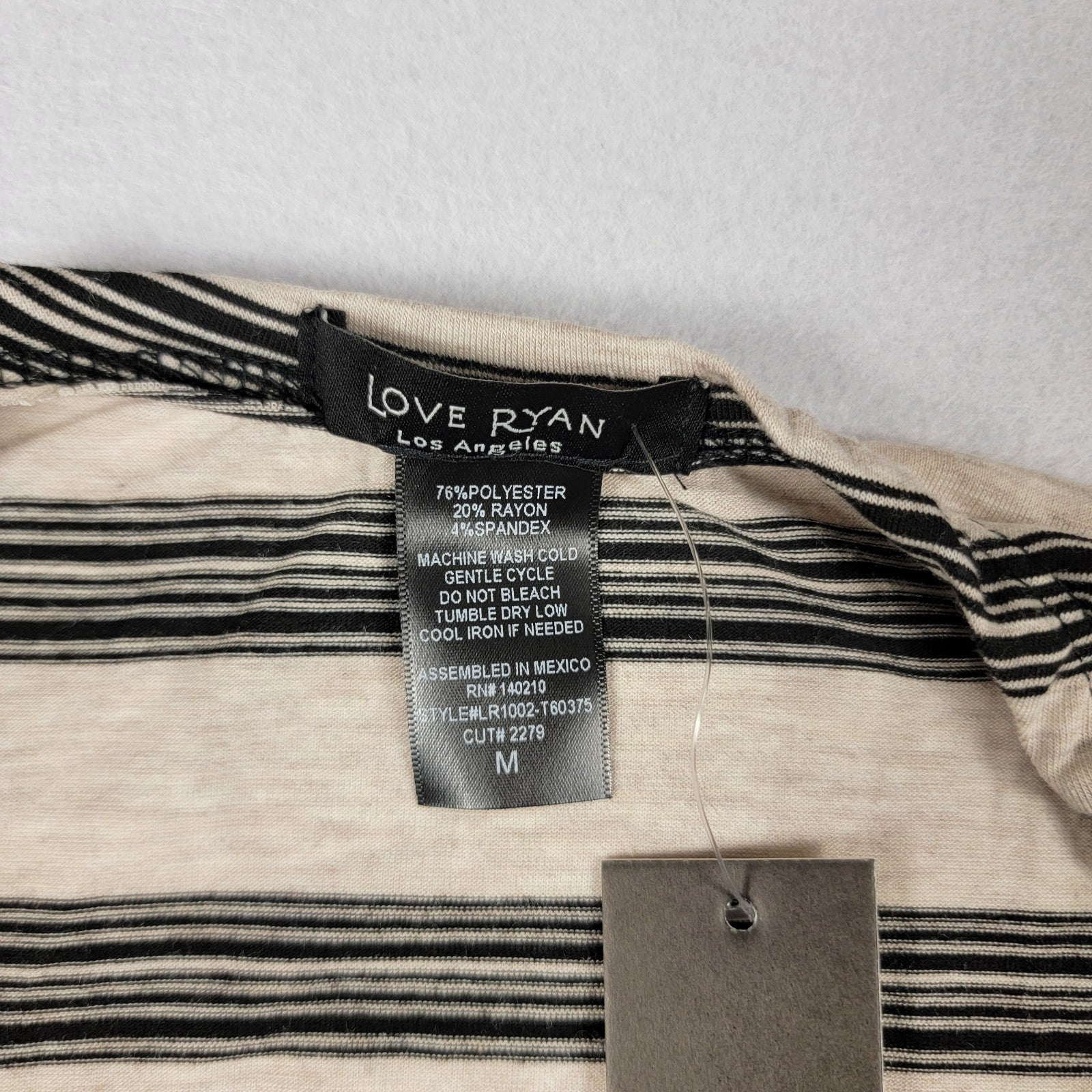 Love Ryan Los Angeles Striped Long Open Front Cardigan Sweater Coatigan M 840/412