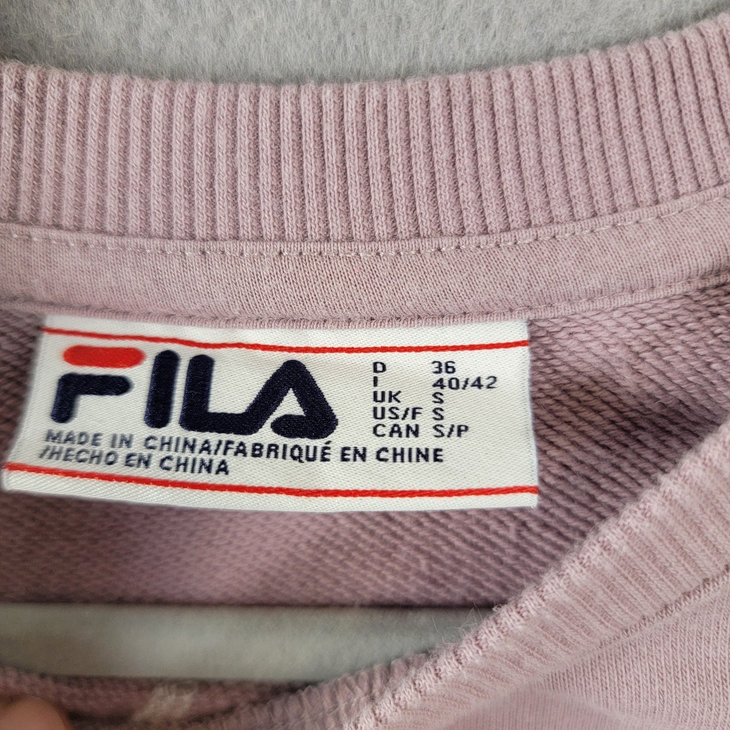 Fila Lilac Long Sleeve Pullover Sweatshirt Womens Sz S