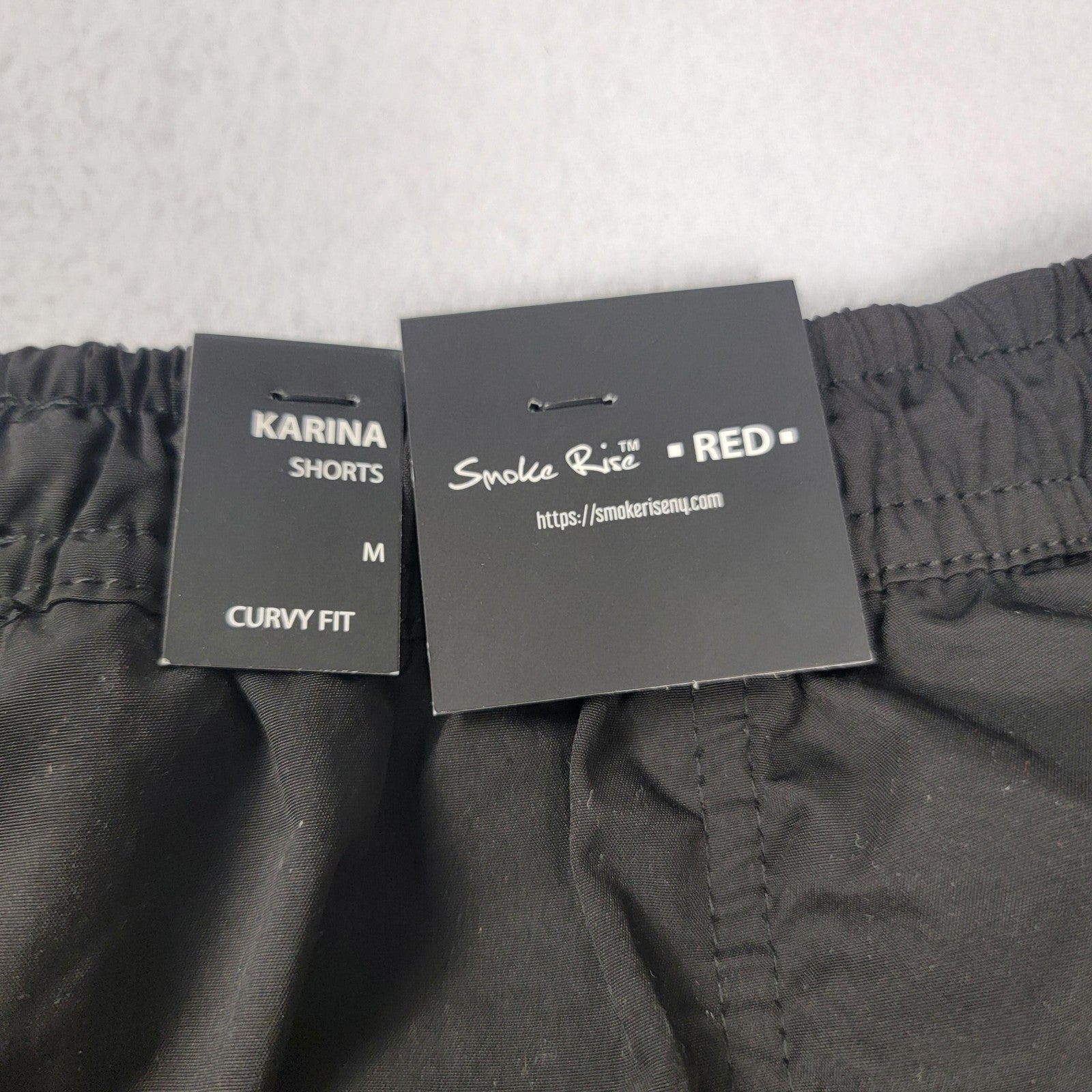 Smoke Rise Red Karina Shorts Wmn Med Black Curvy Fit Cargo Pockets