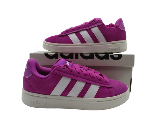 Adidas Grand Court Alpha 00s Shoes Womens Size 8.5 Pink Suede Cloudfoam JH72310