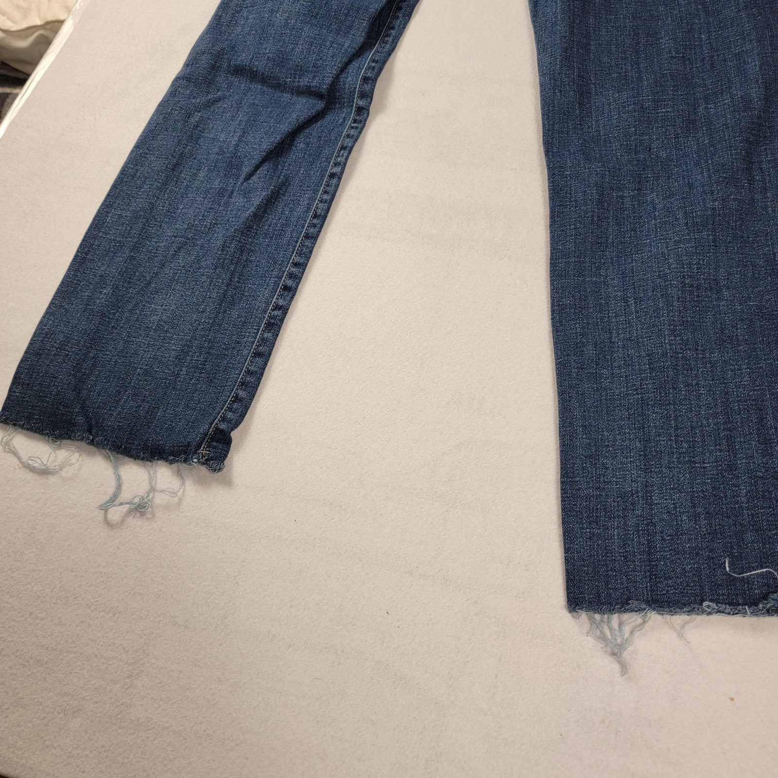 Liverpool Jeans Wmns 6 Blue Straight Leg EcoLogical Findley Denim Distress