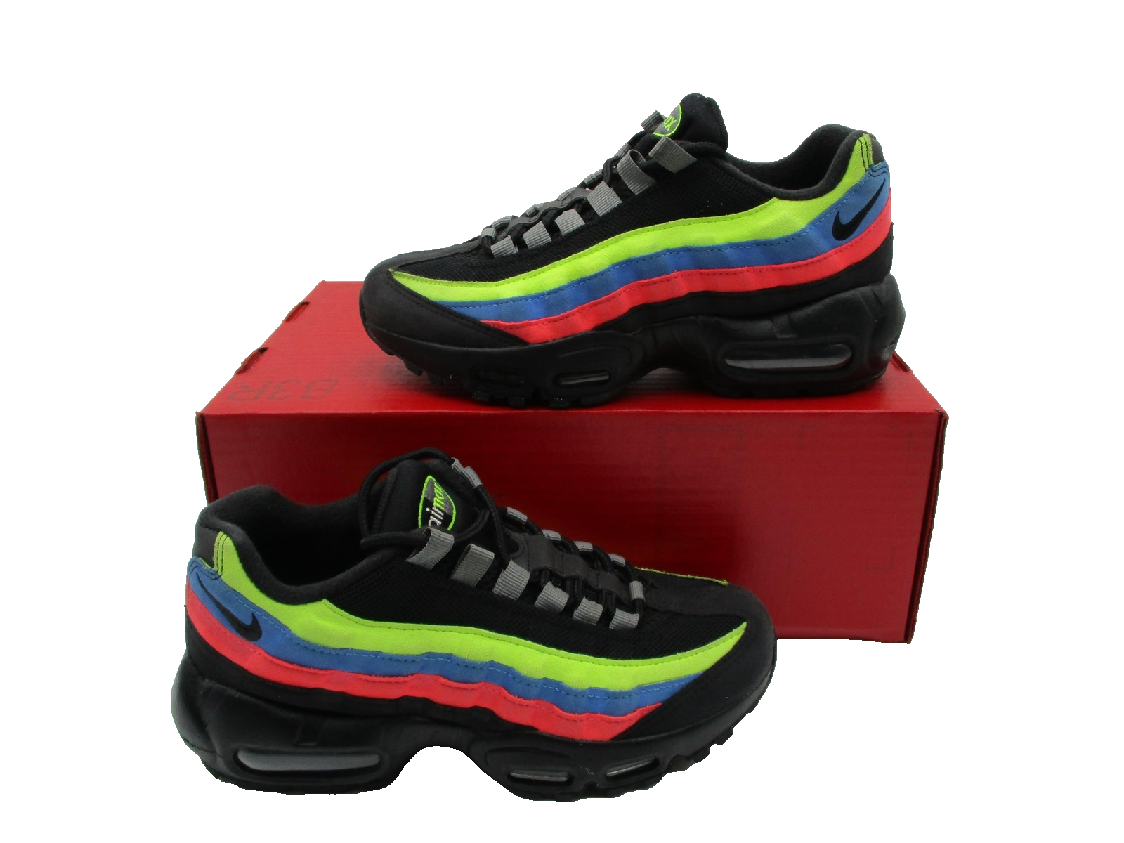 Nike Air Max 95 Shoes Youth Size 5Y Black Volt Blue Red Green DZ5635001 1F91