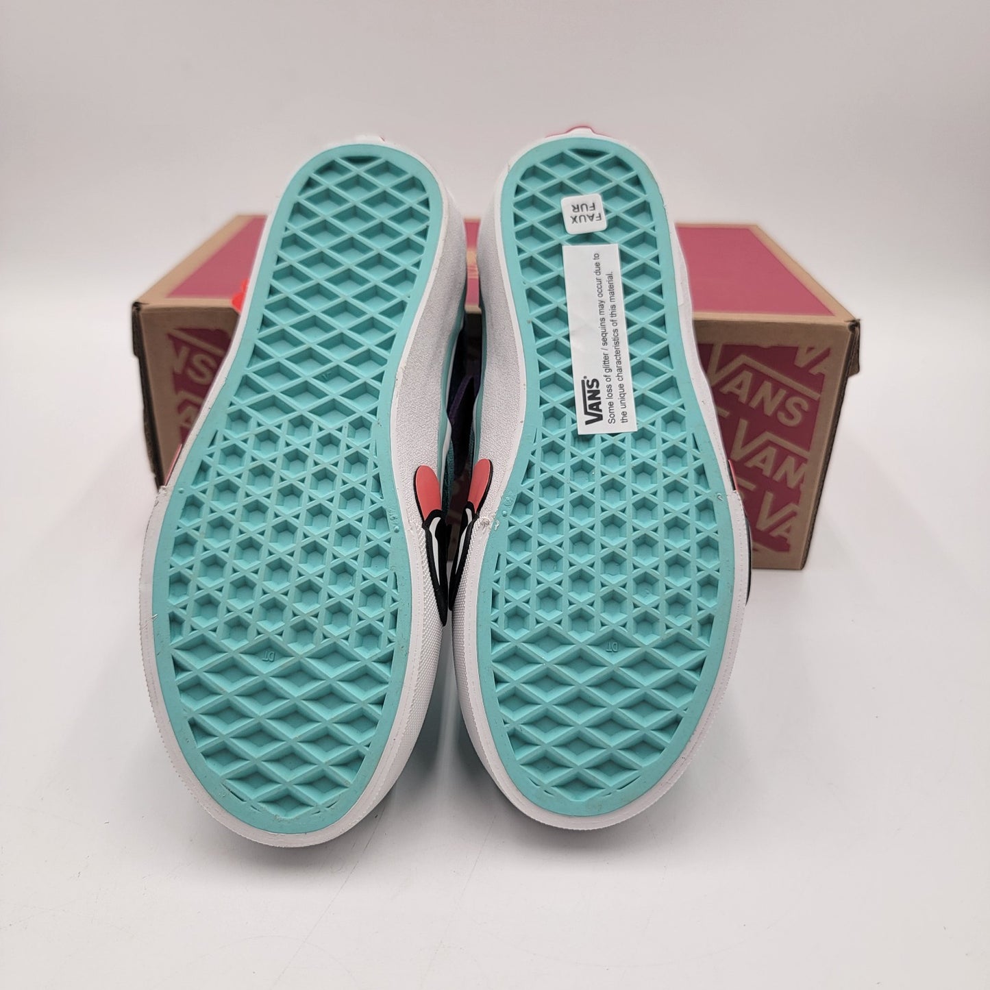 Vans Kids Classic SlipOn Aqua Sky Mermaid Glitter Toddler Size 1 US w/ Box4