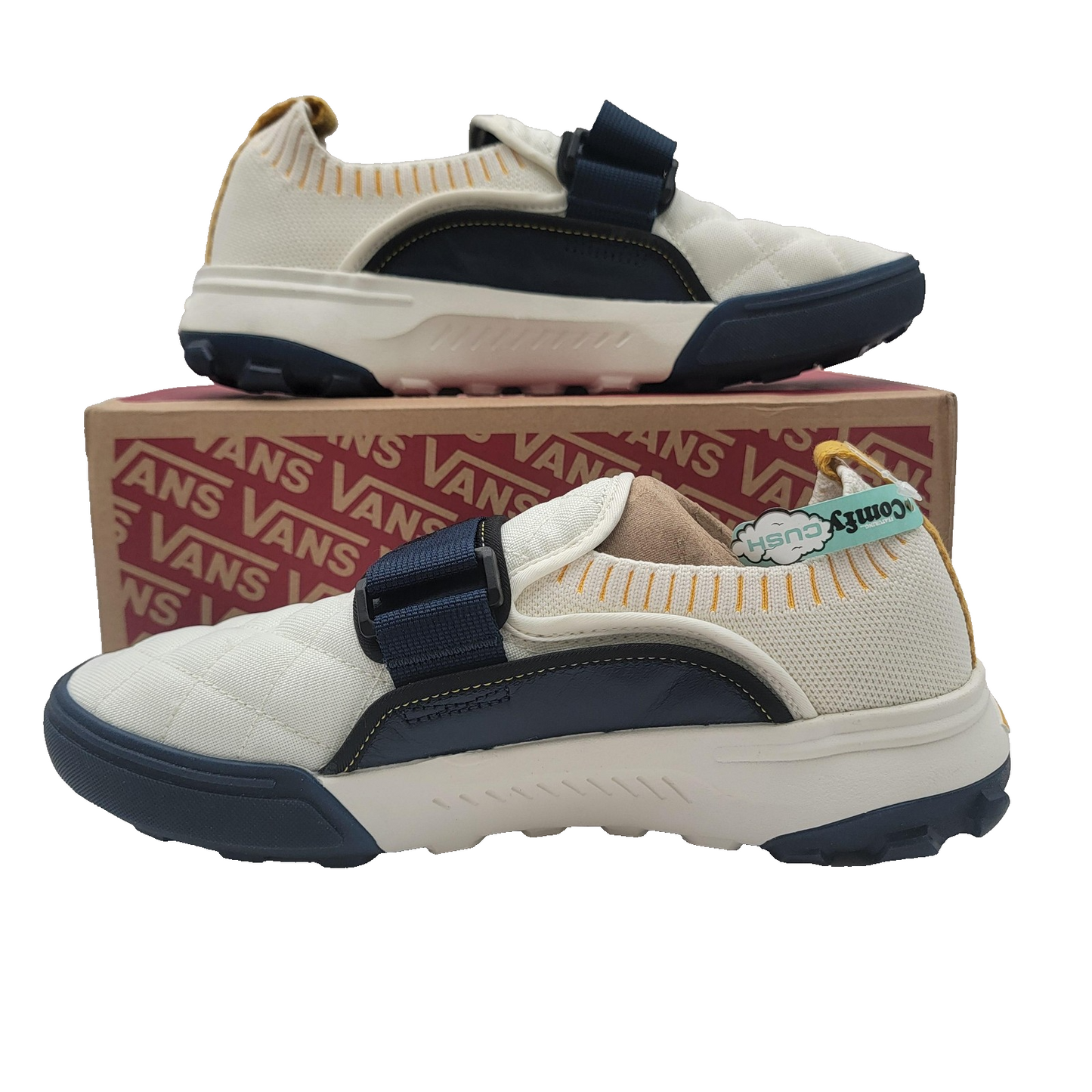 Vans Coast CC Shoes Mens Size 8.5 Marshmallow Blue ComfyCush Varsity VN0A5JMC8R81