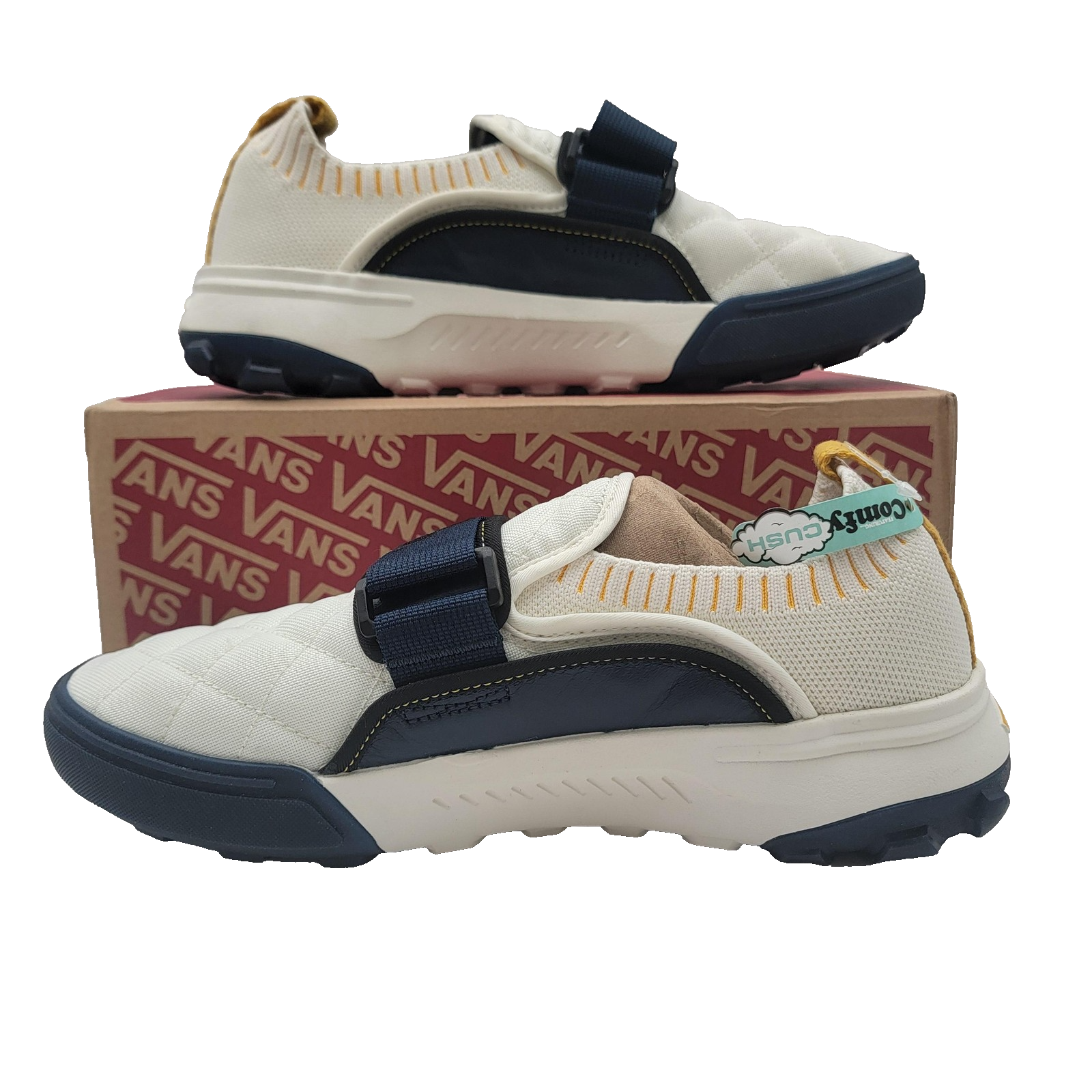 Vans Coast CC Shoes Mens Size 8.5 Marshmallow Blue ComfyCush Varsity VN0A5JMC8R81
