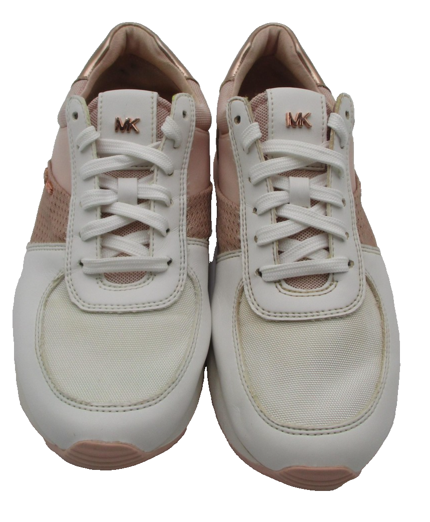 Michael Kors Shoes Womens Size 7.5 Pink Rose Gold Colorblock Sneakers AN21A 1P95
