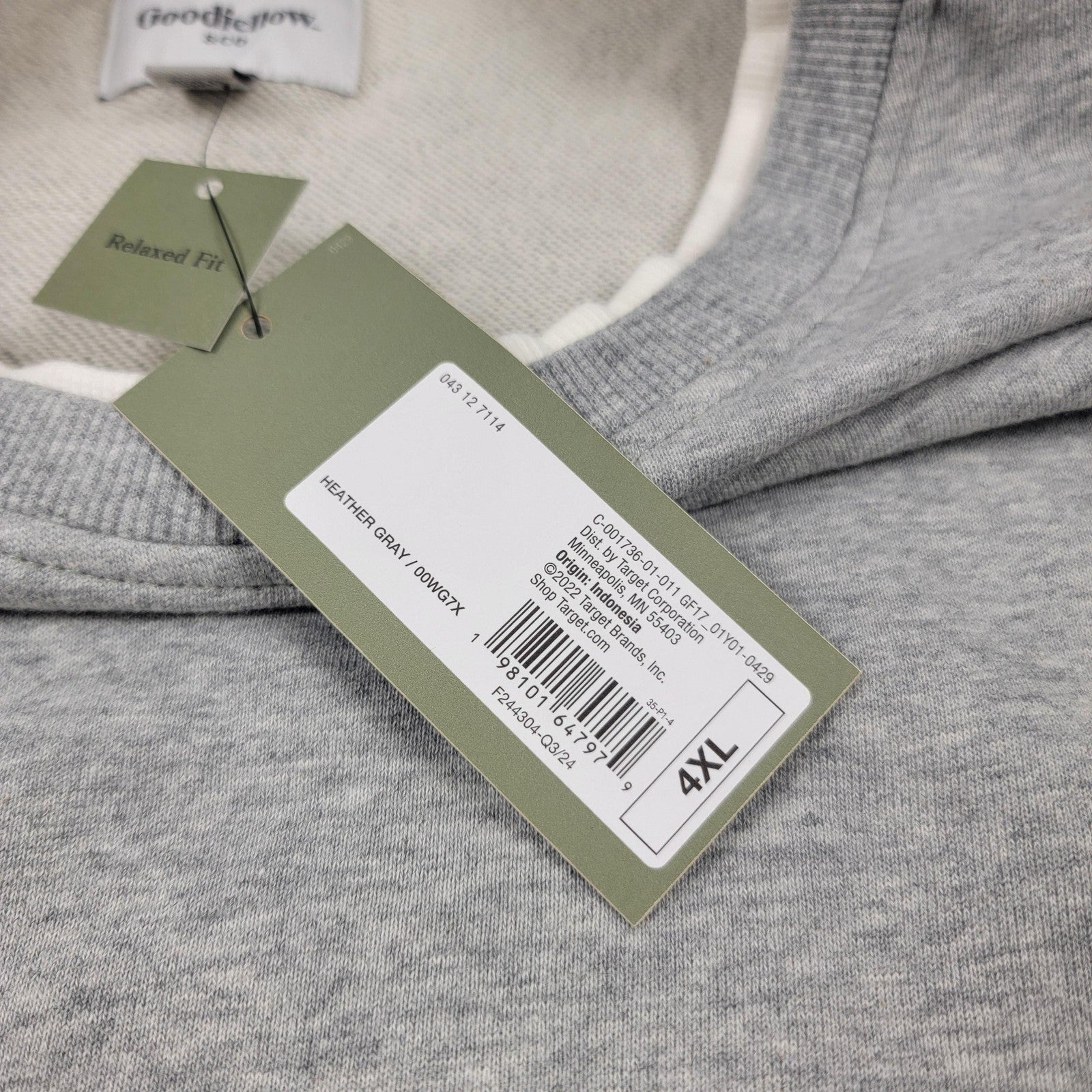Goodfellow & Co Sweatshirt Mens 4XL Heather Gray Relaxed Fit Crewneck Pullover3