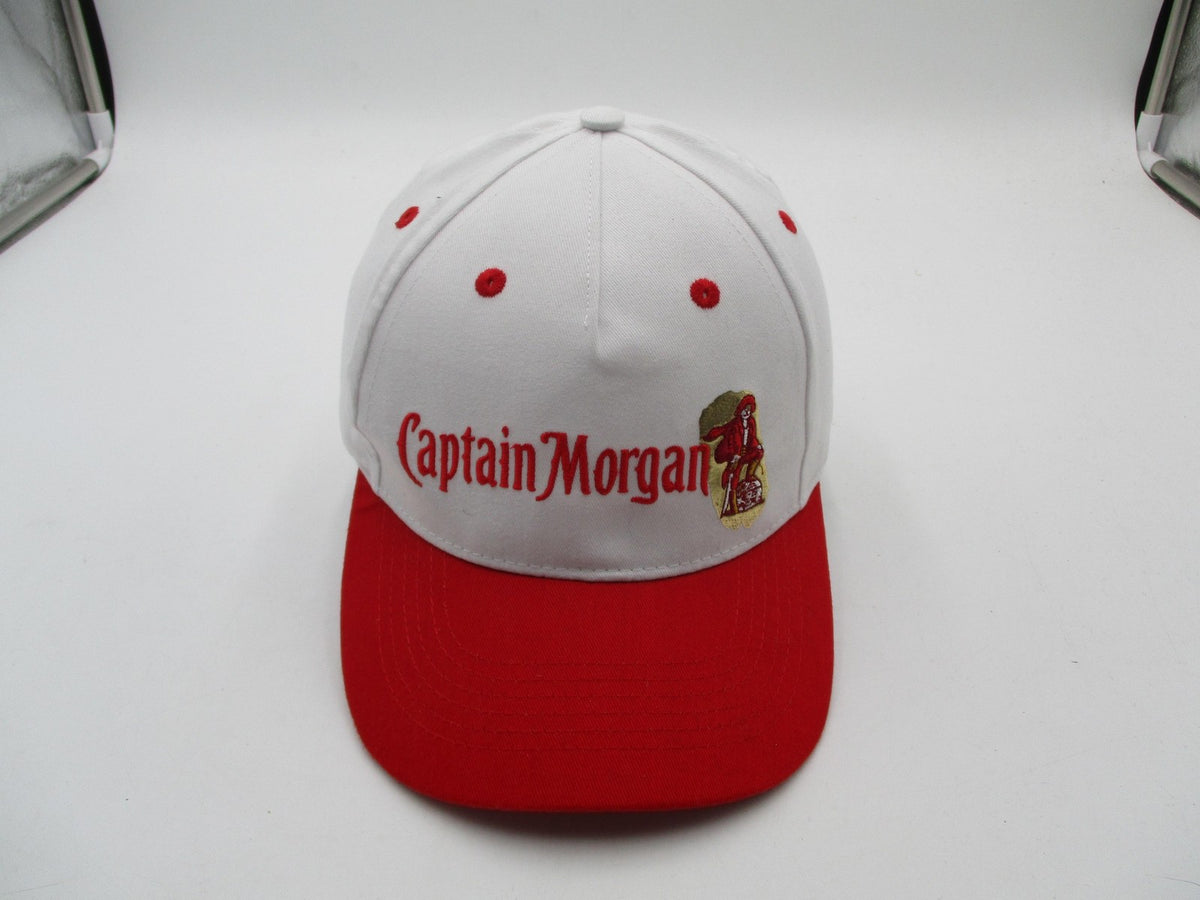 Captain Morgan White Red Adjustable Snapback Hat One Size Rum Distillery Cap1