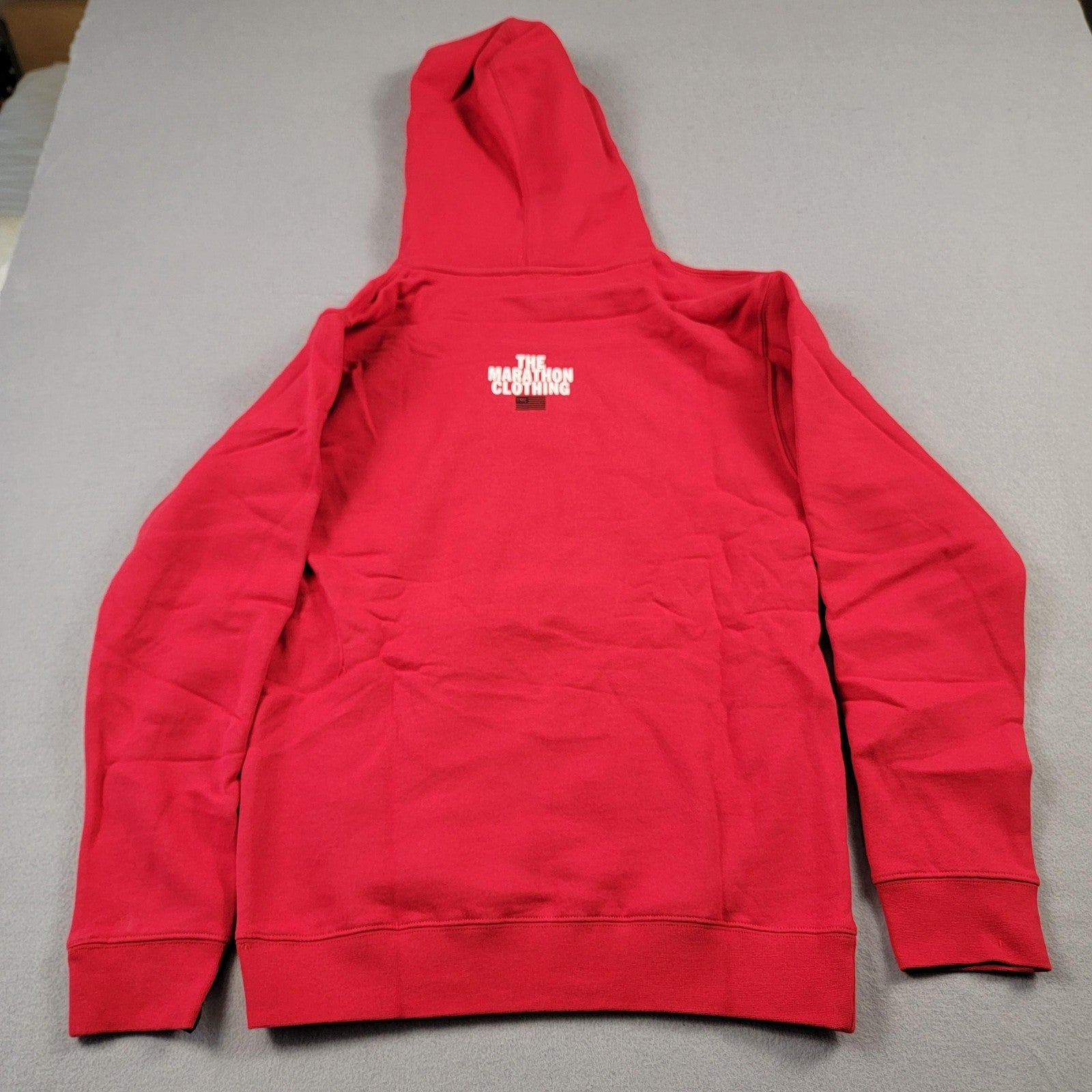 The Marathon Clothing Hoodie Mens Small Red Pullover Kangaroo Pocket TMC Logo1