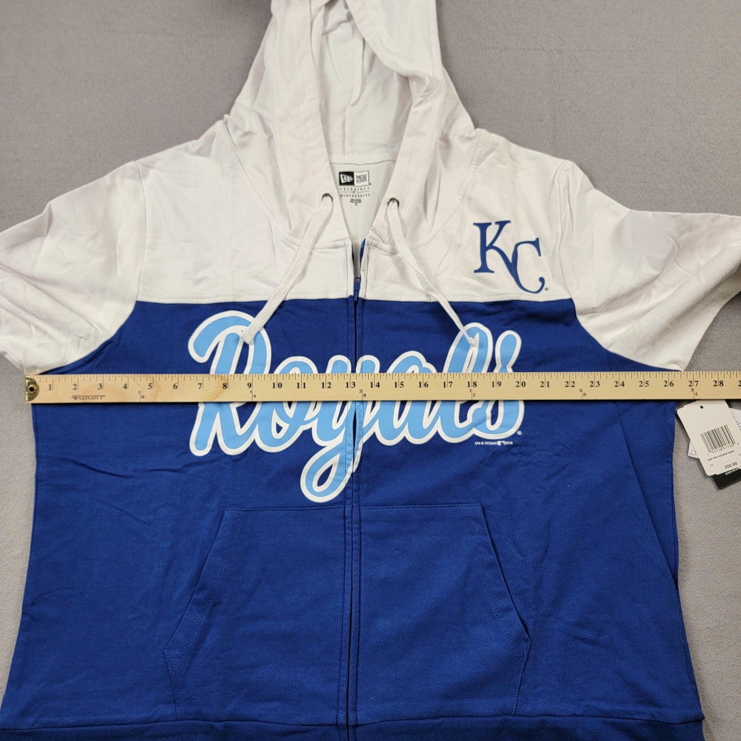 New Era Kansas City Royals MLB Hoodie 2X Blue White Full Zip Sweatshirt NWT 5179