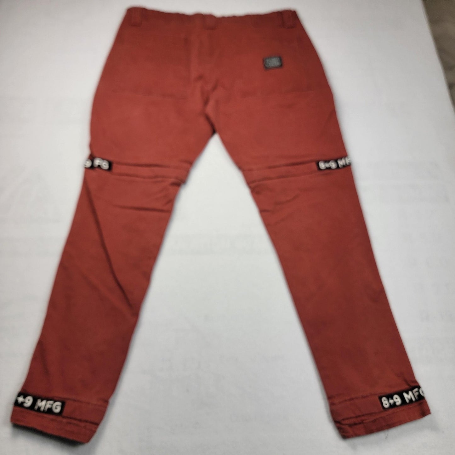 Eight & Nine MFG Cargo Pants Mens 40 Rust Red Vintage Wash Trenches Utility6