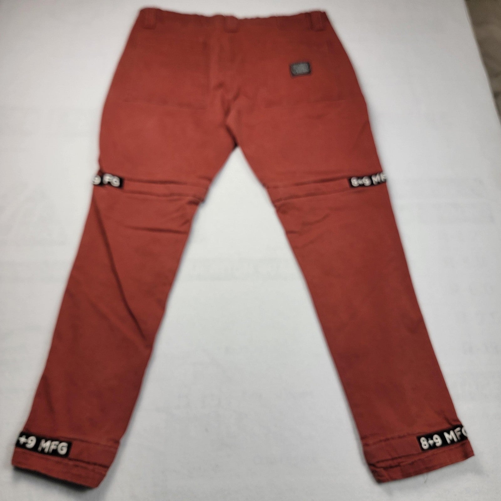 Eight & Nine MFG Cargo Pants Mens 40 Rust Red Vintage Wash Trenches Utility6