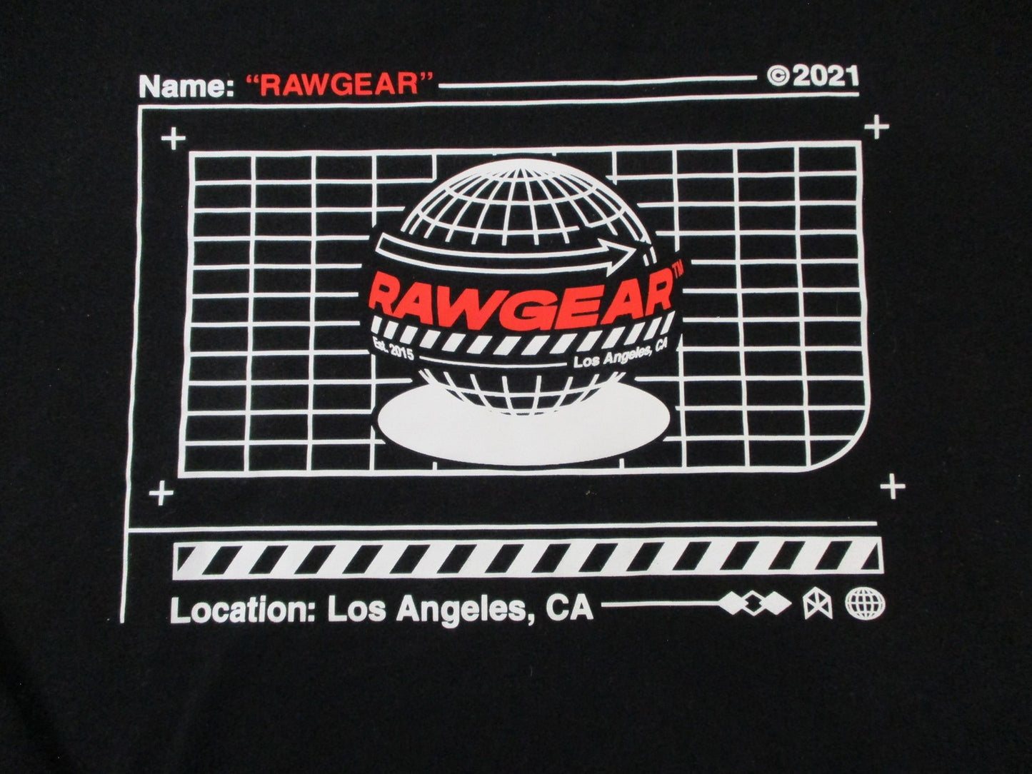Rawgear Shirt Mens Medium Black Long Sleeve Globe Graphic Los Angeles 2021