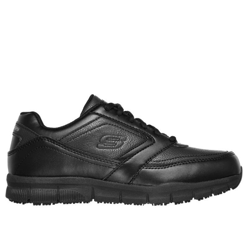 Skechers Slip Resistant Work Relaxed Fit Nampa  Black Womens Sz 7.50