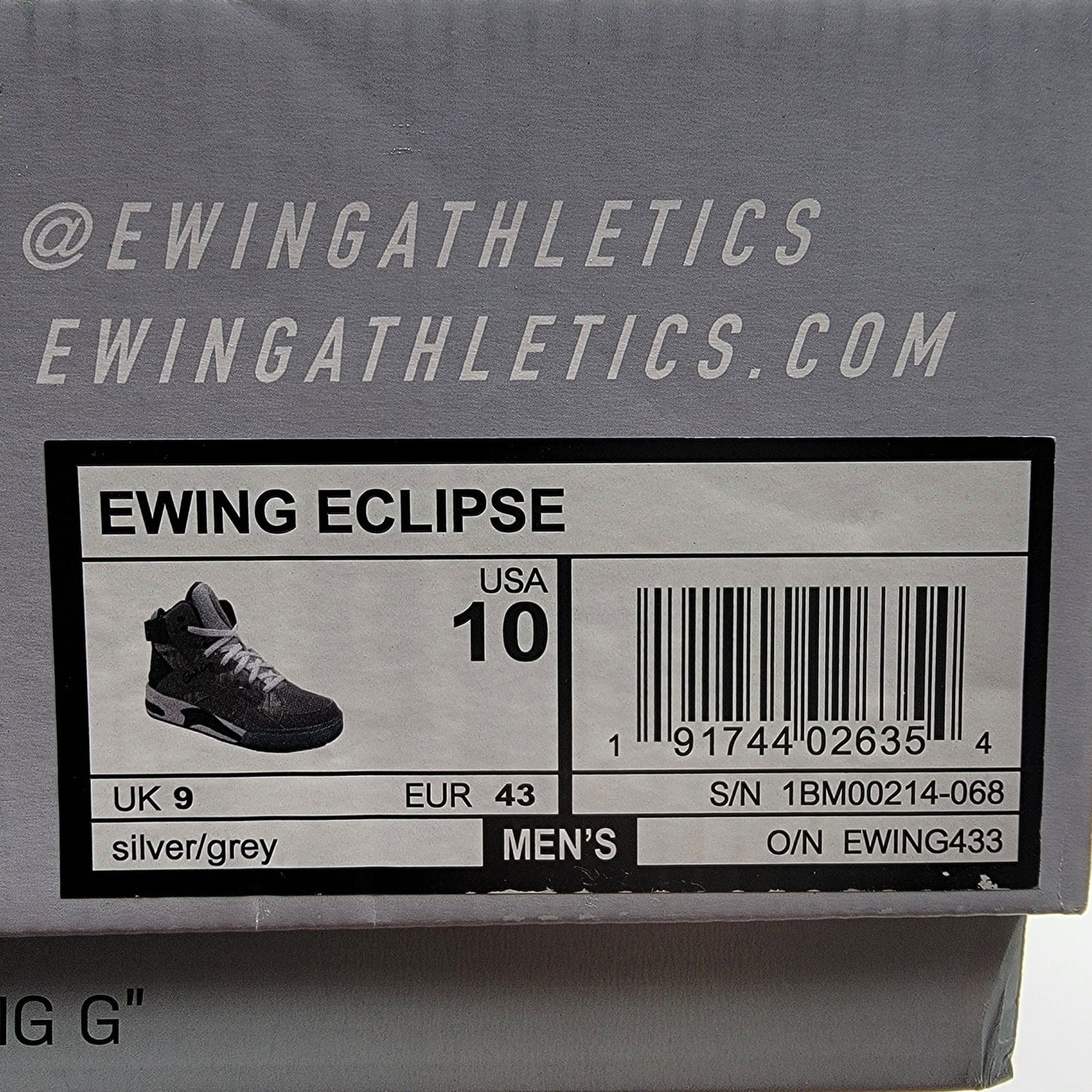 Ewing Athletics Eclipse 'Big G" Hi Top Mens Sz 1011
