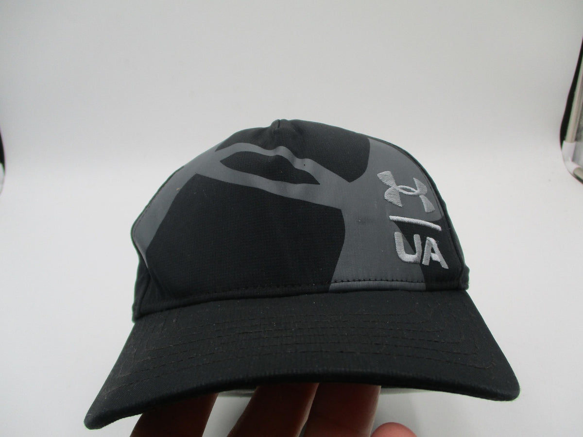 Under Armour Hat Cap Baseball Fitted Boys Medium Black UA Logo Stretch3