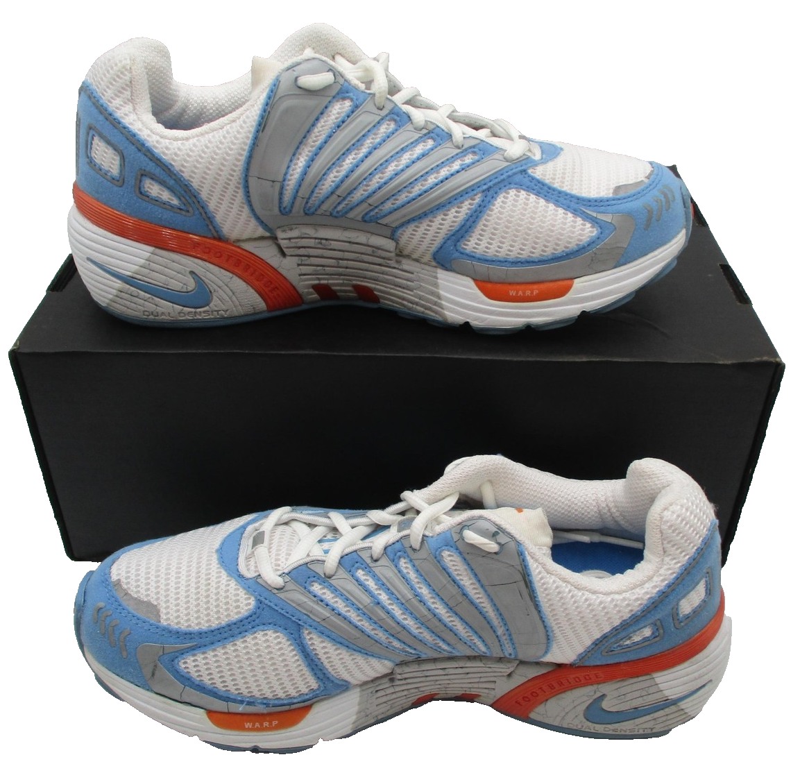 Vintage Nike Zoom Air Structure Shoes Women Sz 9.5 White Blue Orange Running 1T43