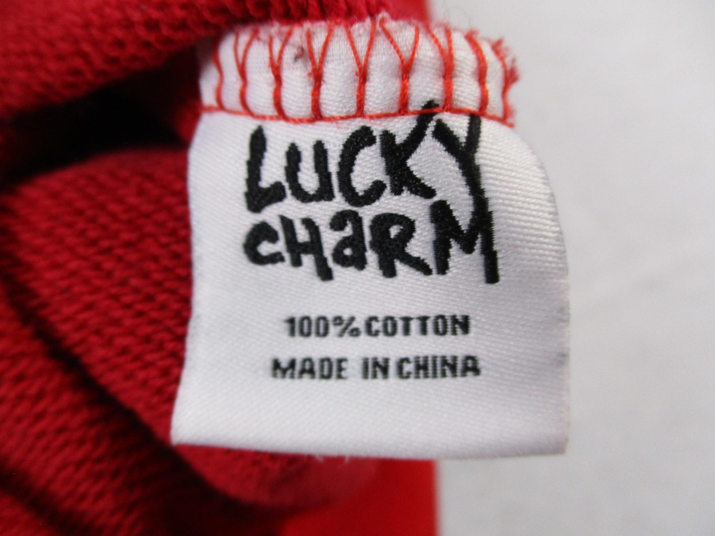Lucky Charm Hoodie Kids Large Red Bunny Graphic Rhinestone Pullover 16486