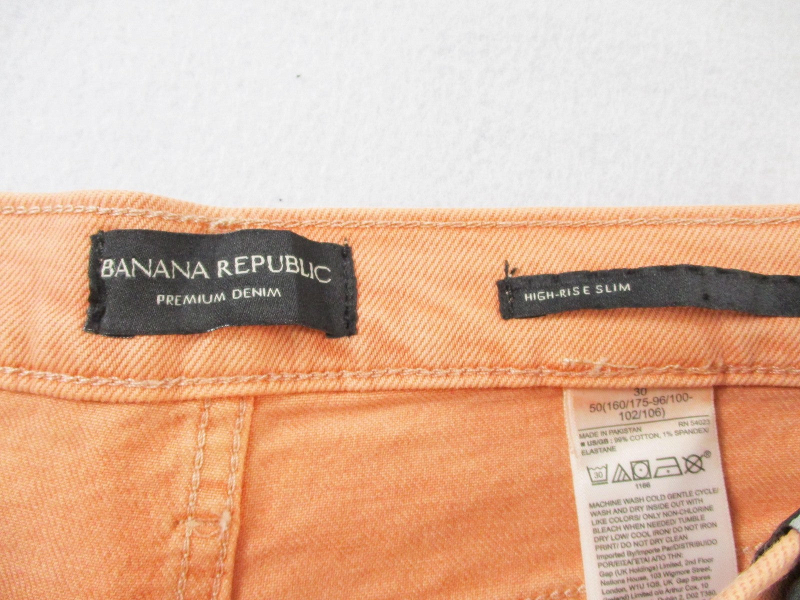 Banana Republic High Rise Slim Jeans Womens 30 Orange Ankle Length Denim 14233