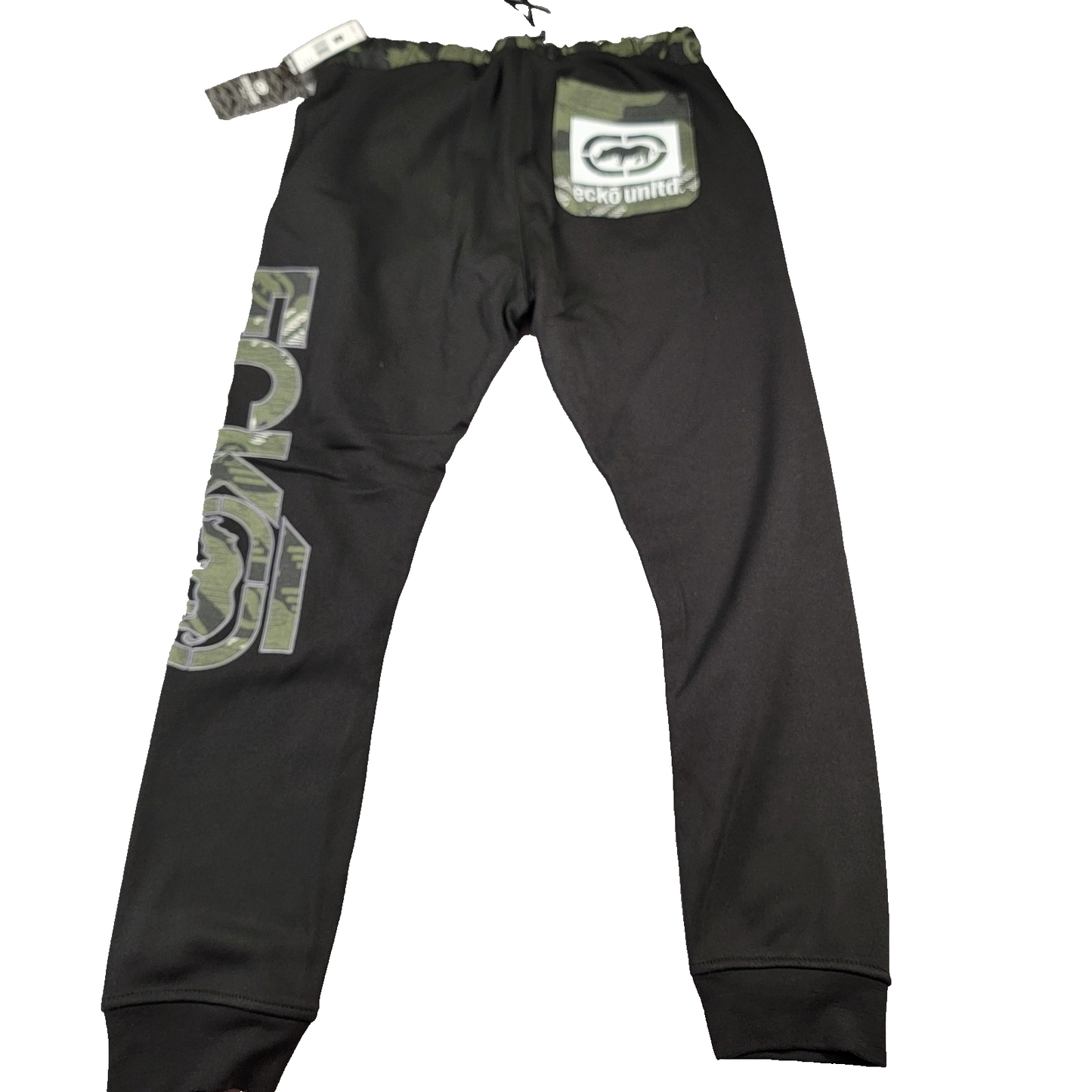 Ecko Unltd Pants Mens Medium Joggers 2 pr Bundle Black Gray Marled Camo New 9062