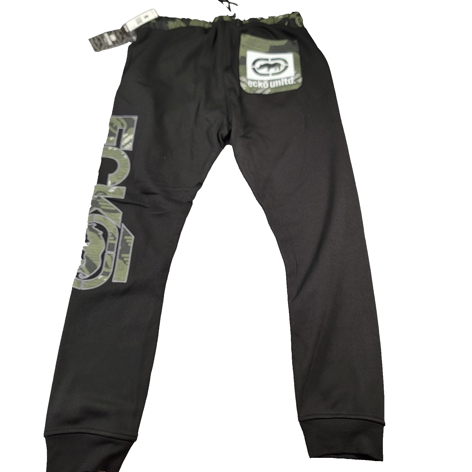 Ecko Unltd Pants Mens Medium Joggers 2 pr Bundle Black Gray Marled Camo New 9062
