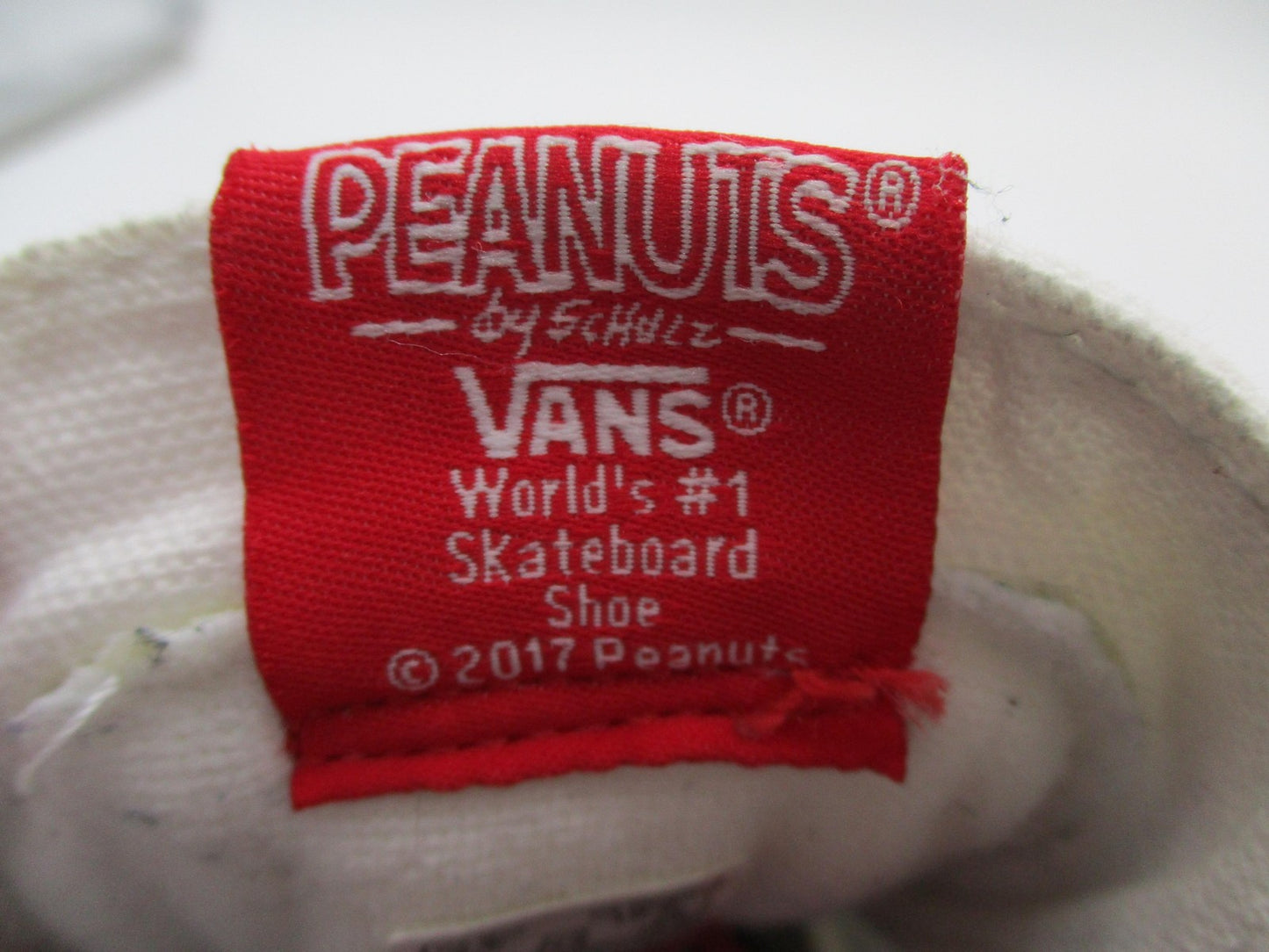 Vans Peanuts Sk8-Hi Shoes Mens Size 8.5 White Red Snoopy High Top Music 50071412