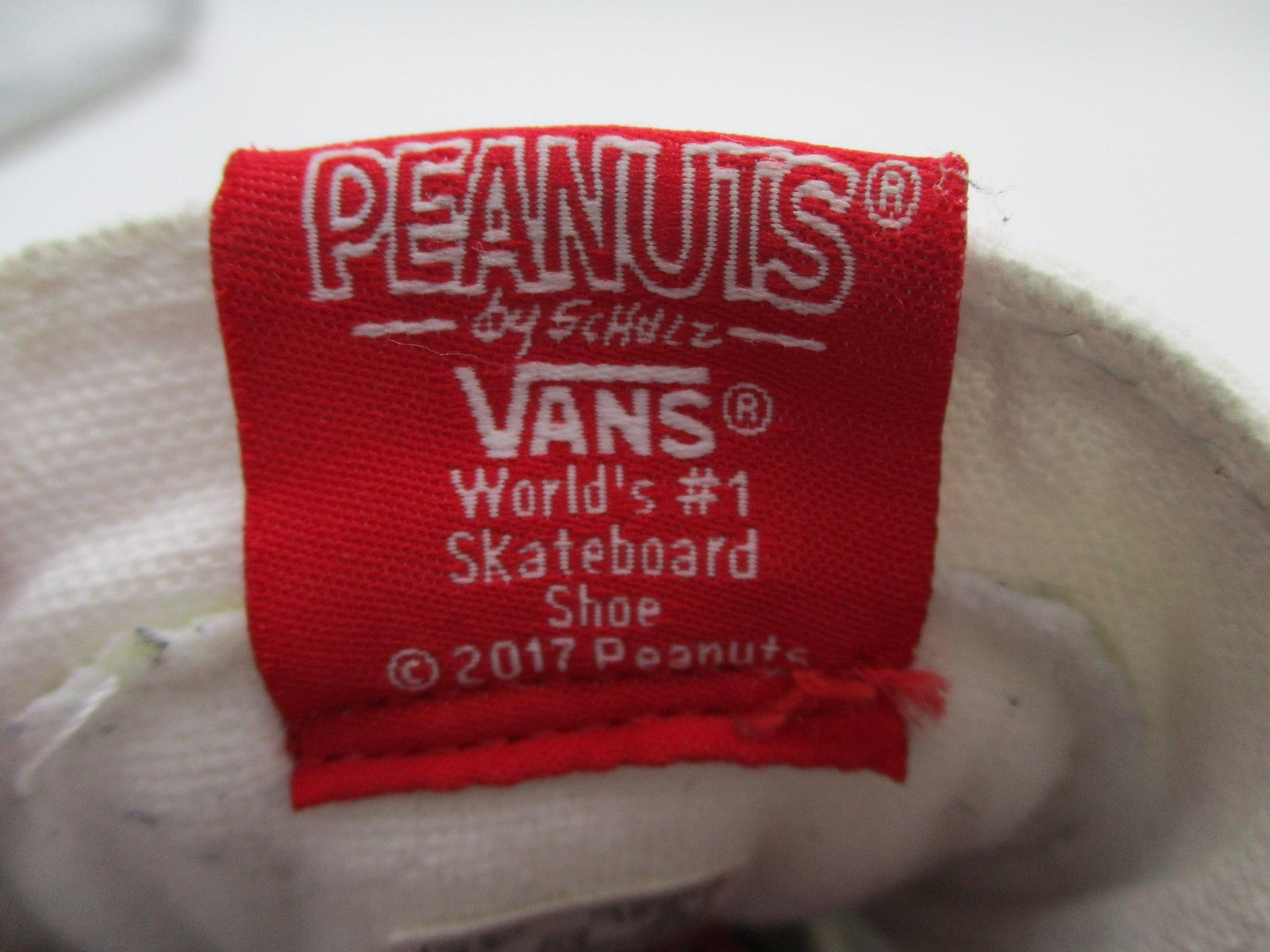 Vans Peanuts Sk8-Hi Shoes Mens Size 8.5 White Red Snoopy High Top Music 50071412