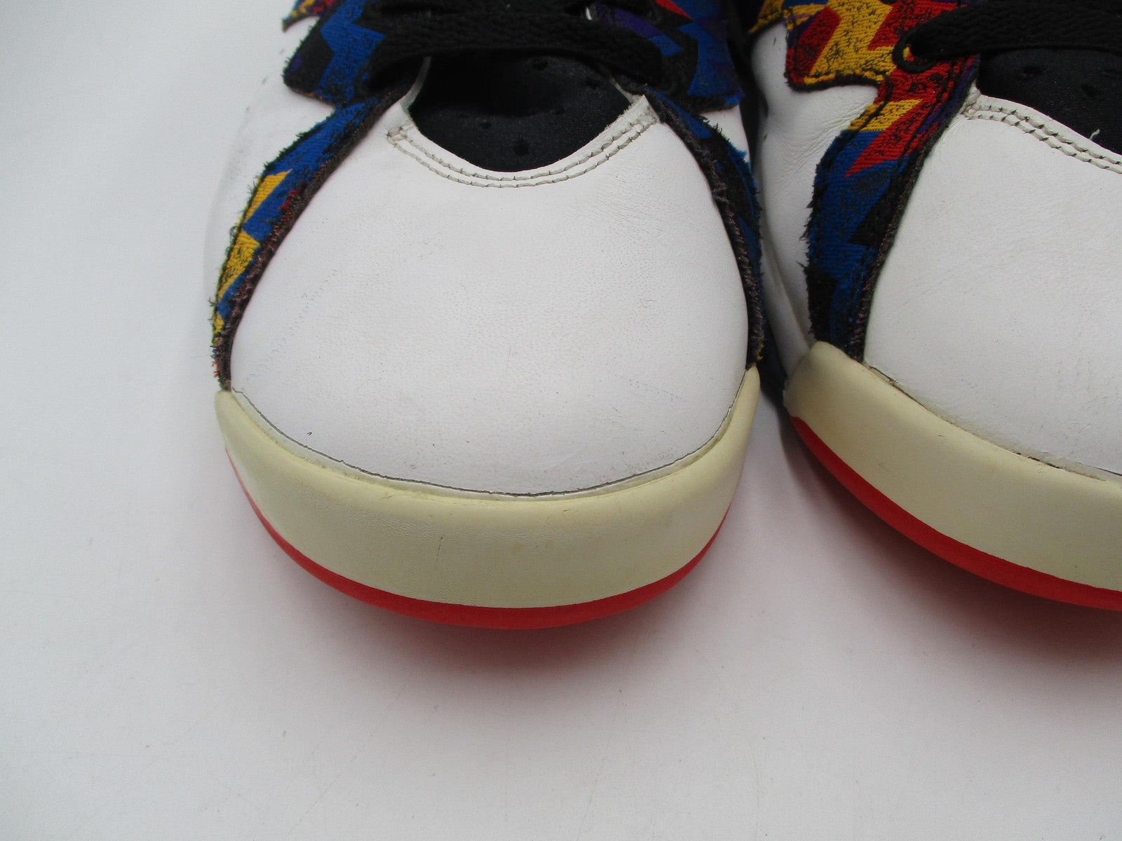 Nike Air Jordan 7 Retro Shoes Mens White Multicolor Sweater Nothing But Net 1J56