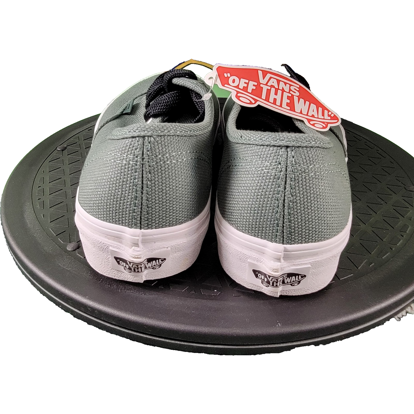 Vans Authentic (Oversize Laces) Women’s 6.5 Men 5 Green Black Canvas Skate Shoes3
