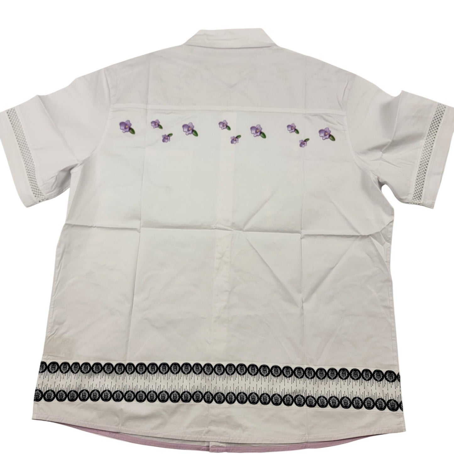 The Hideout Clothing Valensole Lavender SS Button Down Shirt White L NWT