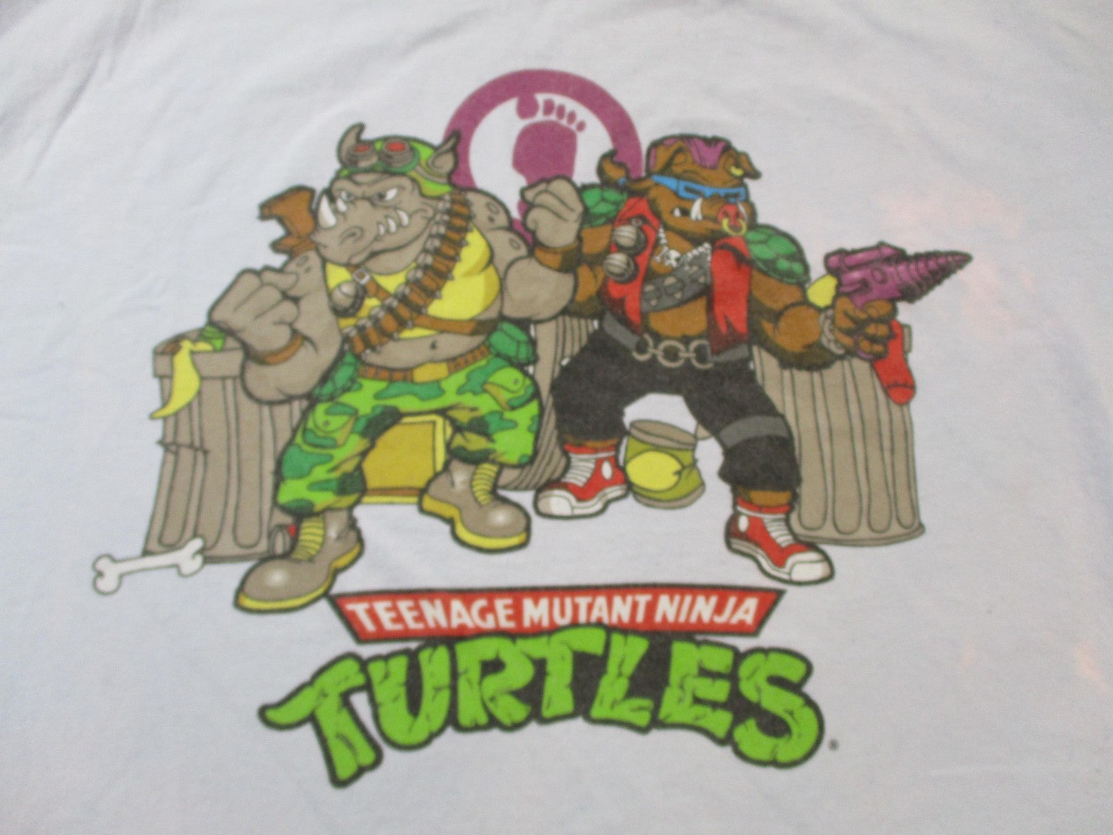 Teenage Mutant Ninja Turtles Shirt Mens Large White Bebop Rocksteady Graphic2