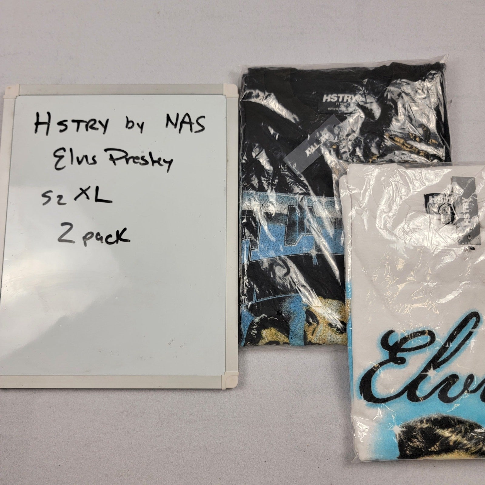 HSTRY by NAS Elvis Presley 2Pack XL T Shirts NWT Black & White