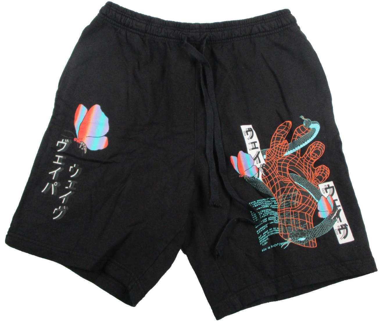 Vitriol Adroit Butterfly Snake Shorts Men Large Black Fleece Graphic Art 1248510