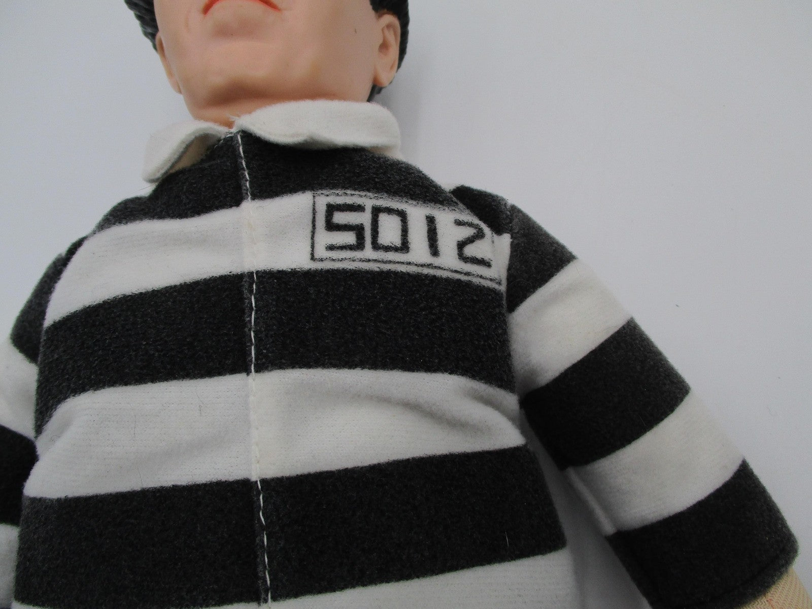 Vintage Play-By-Play Moe Three Stooges Prisoner Plush Doll Medium Black White2