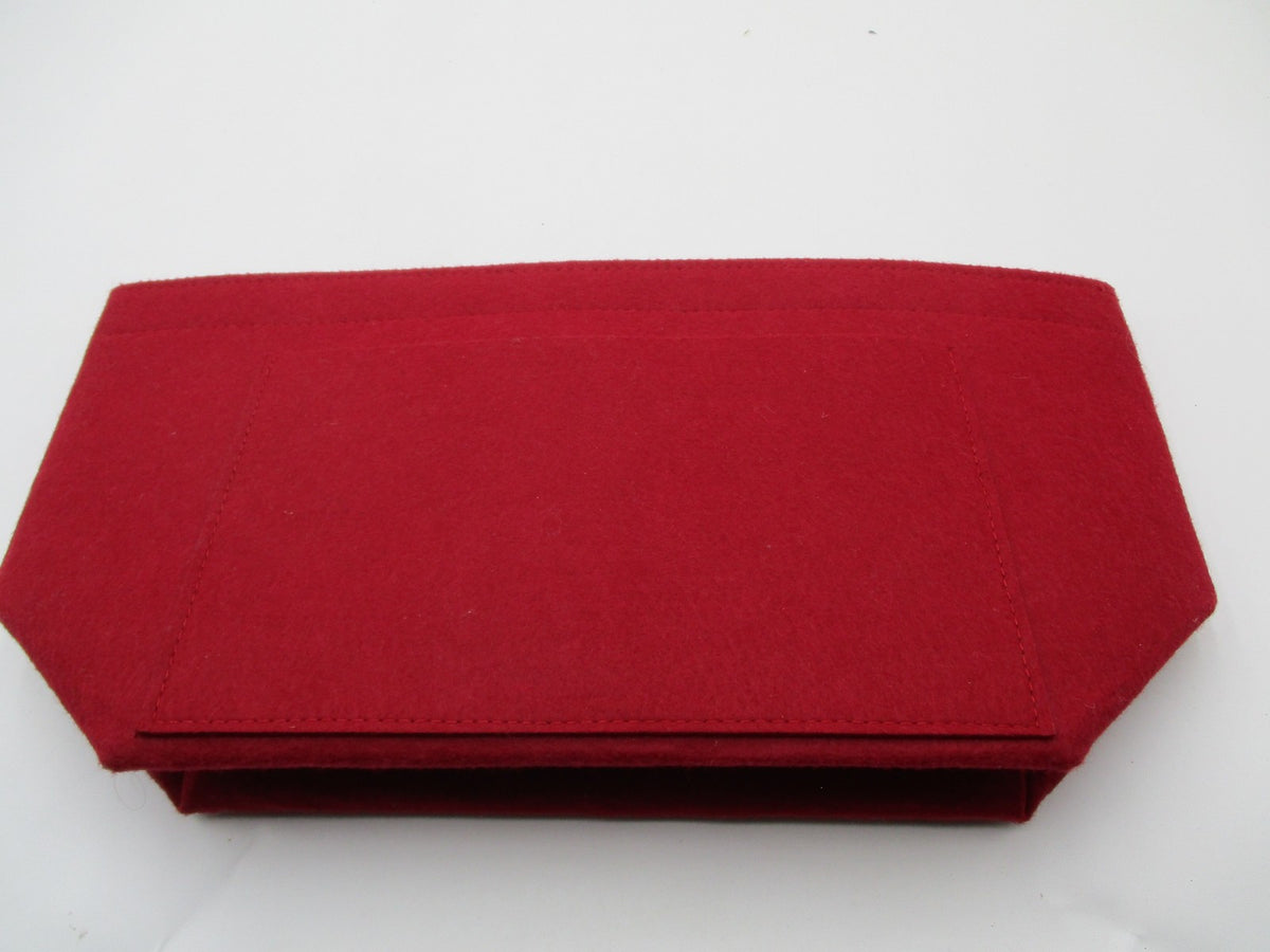 Felt Purse Organizer Insert Red Tote Handbag Bag Organizer Zipper Pockets1