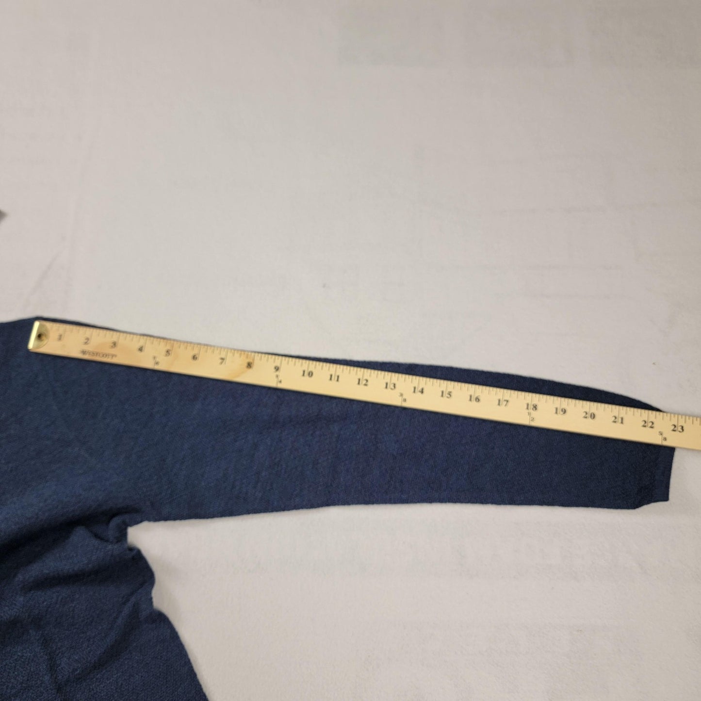 Stitch Note Sweater Mens Small Blue Merino Wool Melange Crewneck Pullover 6137