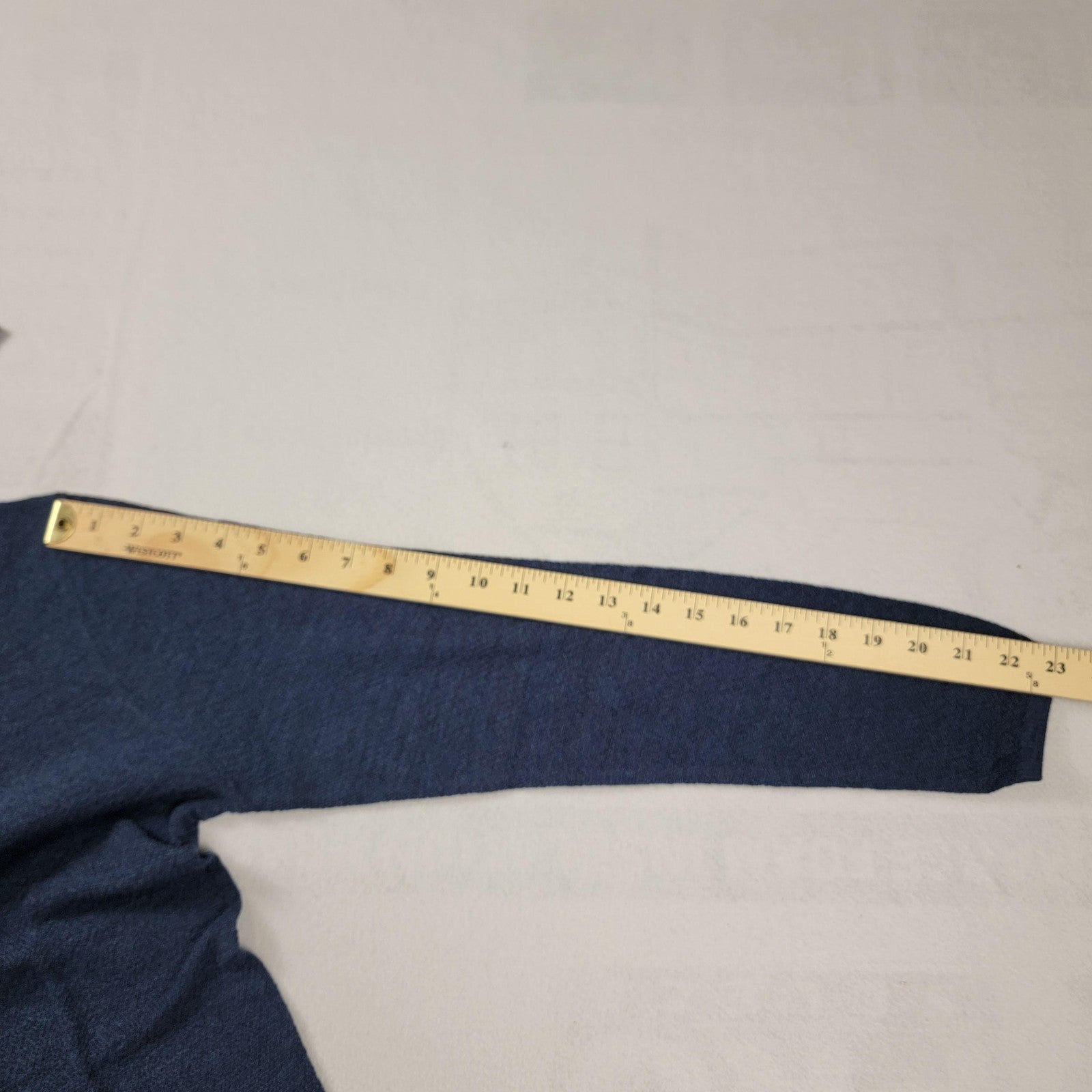 Stitch Note Sweater Mens Small Blue Merino Wool Melange Crewneck Pullover 6137