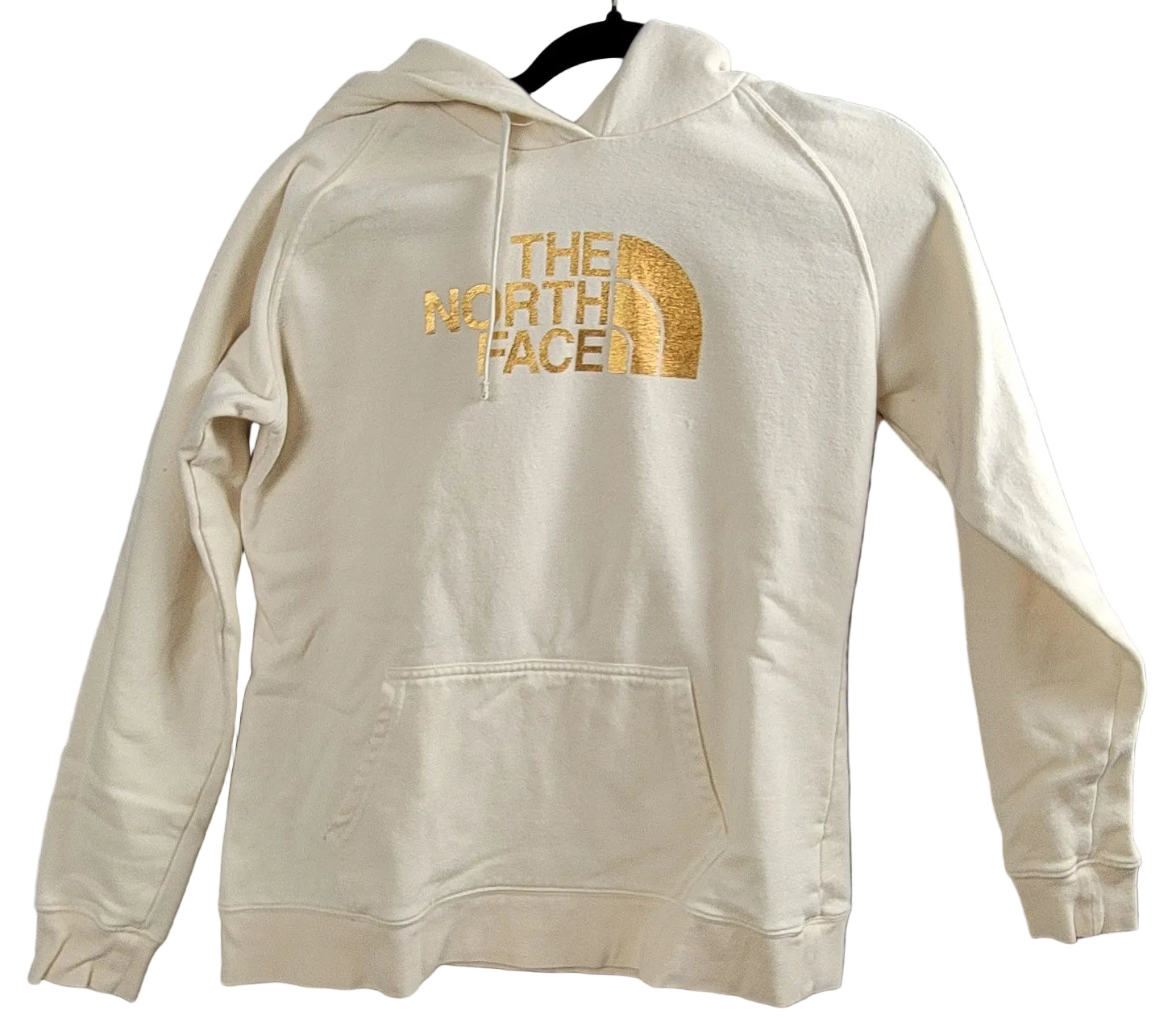 The North Face Womens Pullover Hoodie Sz L White/Gold