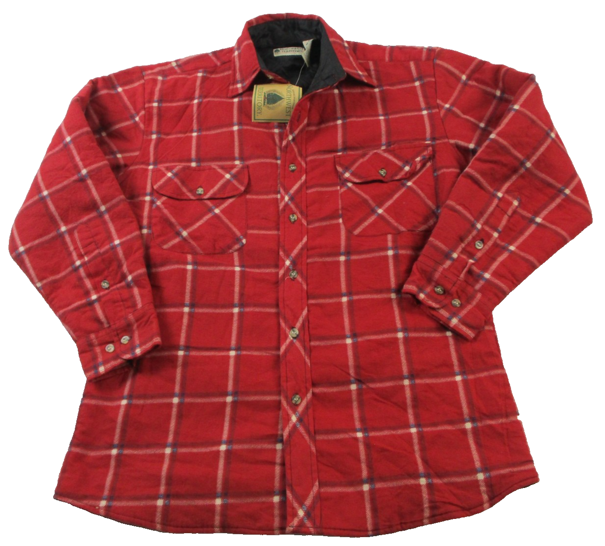Northwest Territory Shacket Men's Medium Red Plaid Quilted Flannel Outdoor 14820